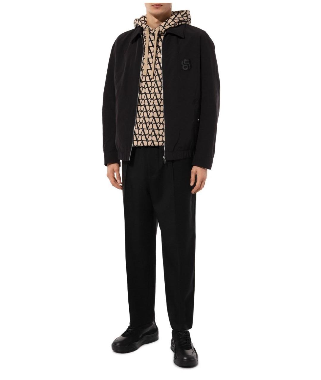 VALENTINO Черные кожаные низкие кроссовки / кеды, фото 3