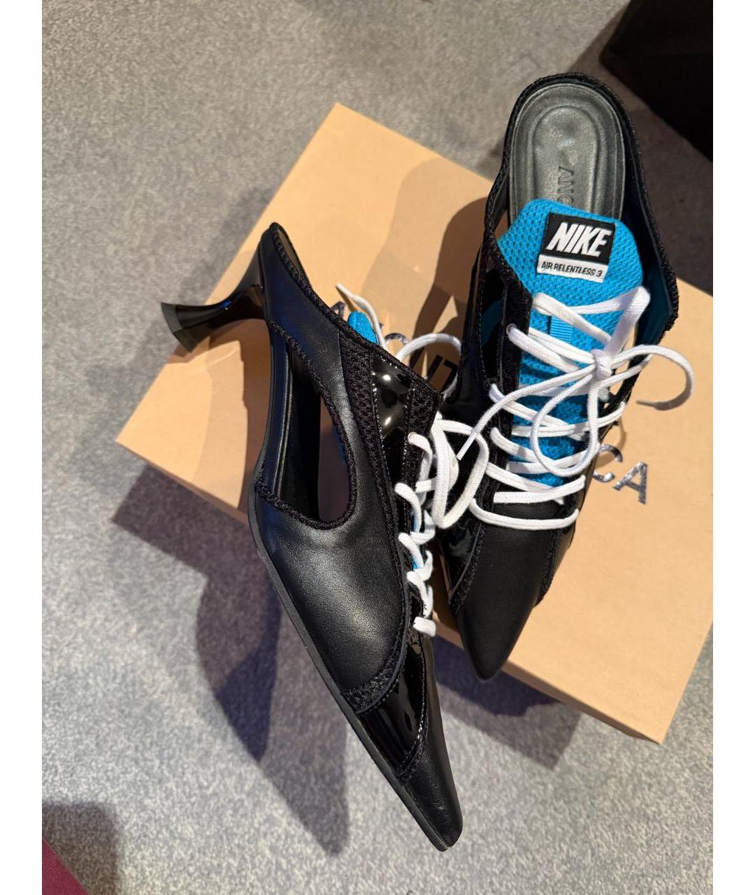 Ancuta Sarca Черные кожаные мюли, фото 5