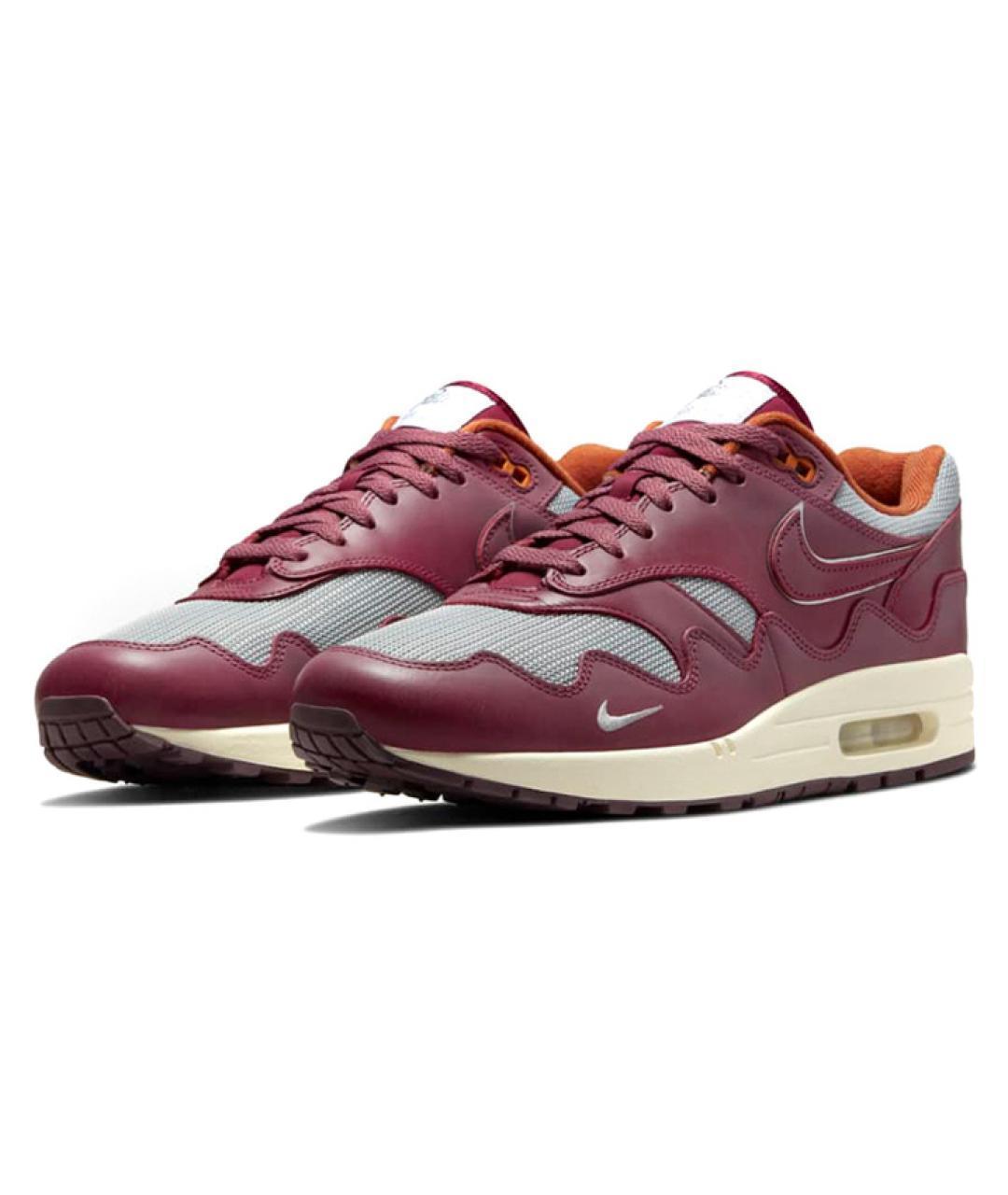 NIKE Бордовые кожаные низкие кроссовки / кеды, фото 2