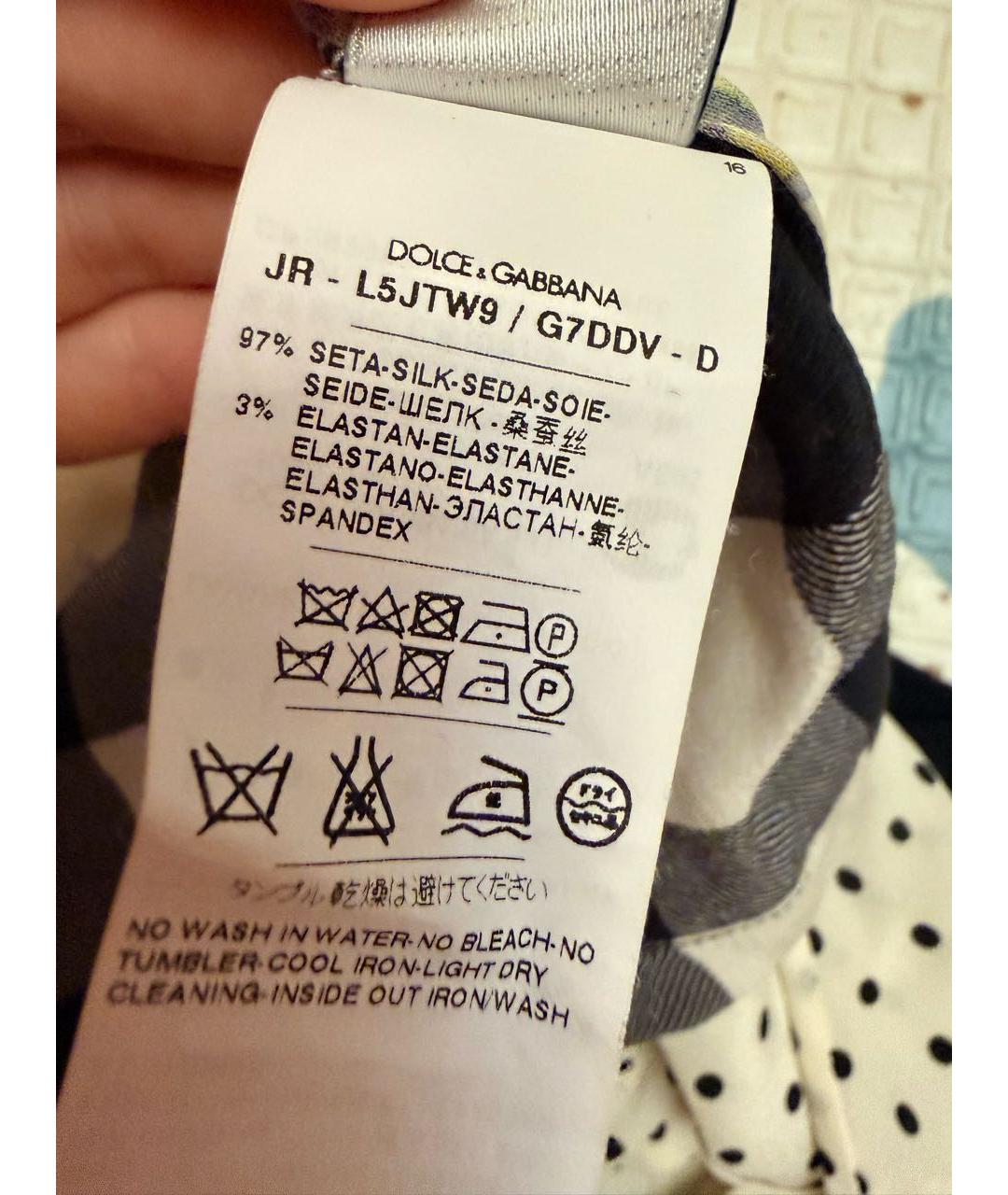 DOLCE & GABBANA KIDS Мульти шелковая рубашка/блузка, фото 5