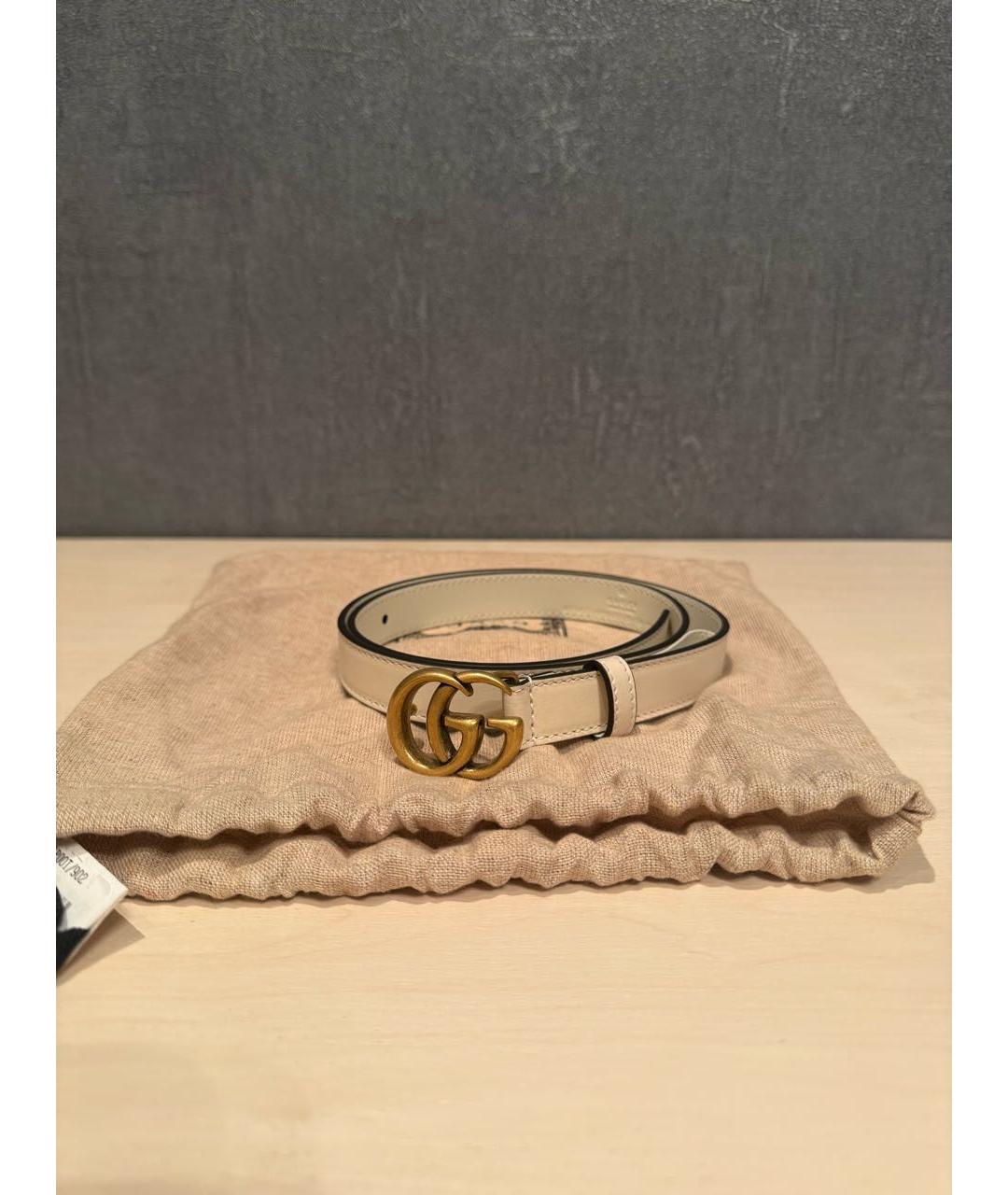 GUCCI Белый кожаный ремень, фото 5