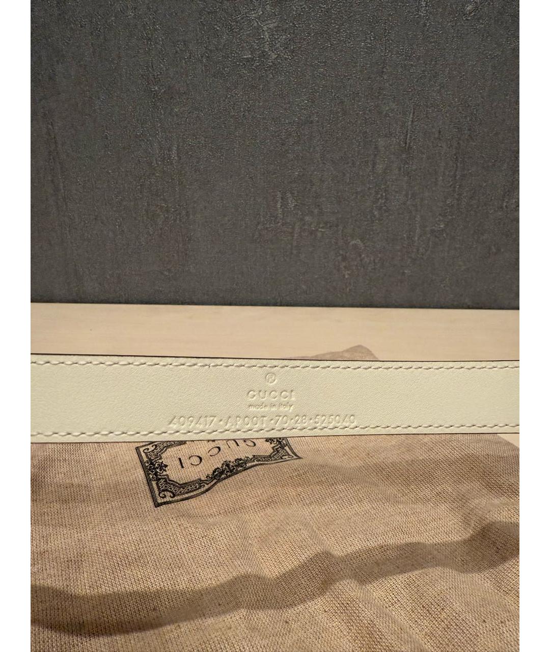 GUCCI Белый кожаный ремень, фото 3