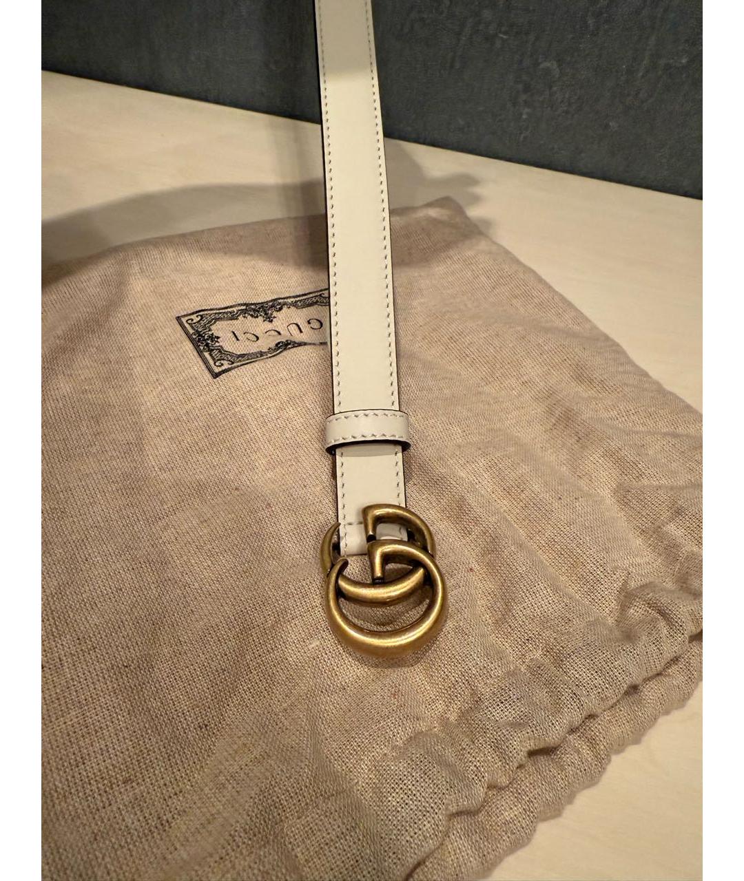 GUCCI Белый кожаный ремень, фото 4