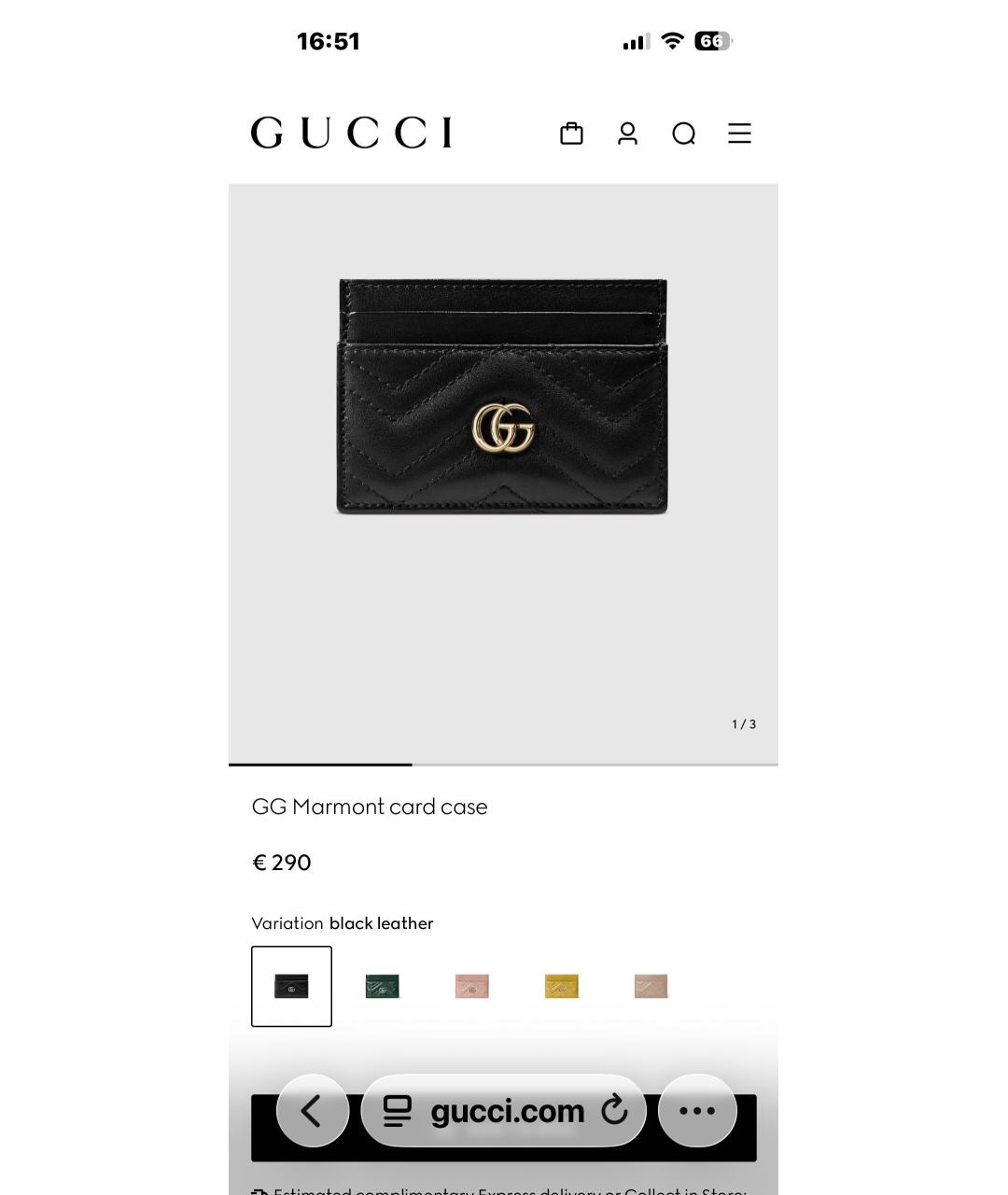 GUCCI Черный кожаный кардхолдер, фото 4