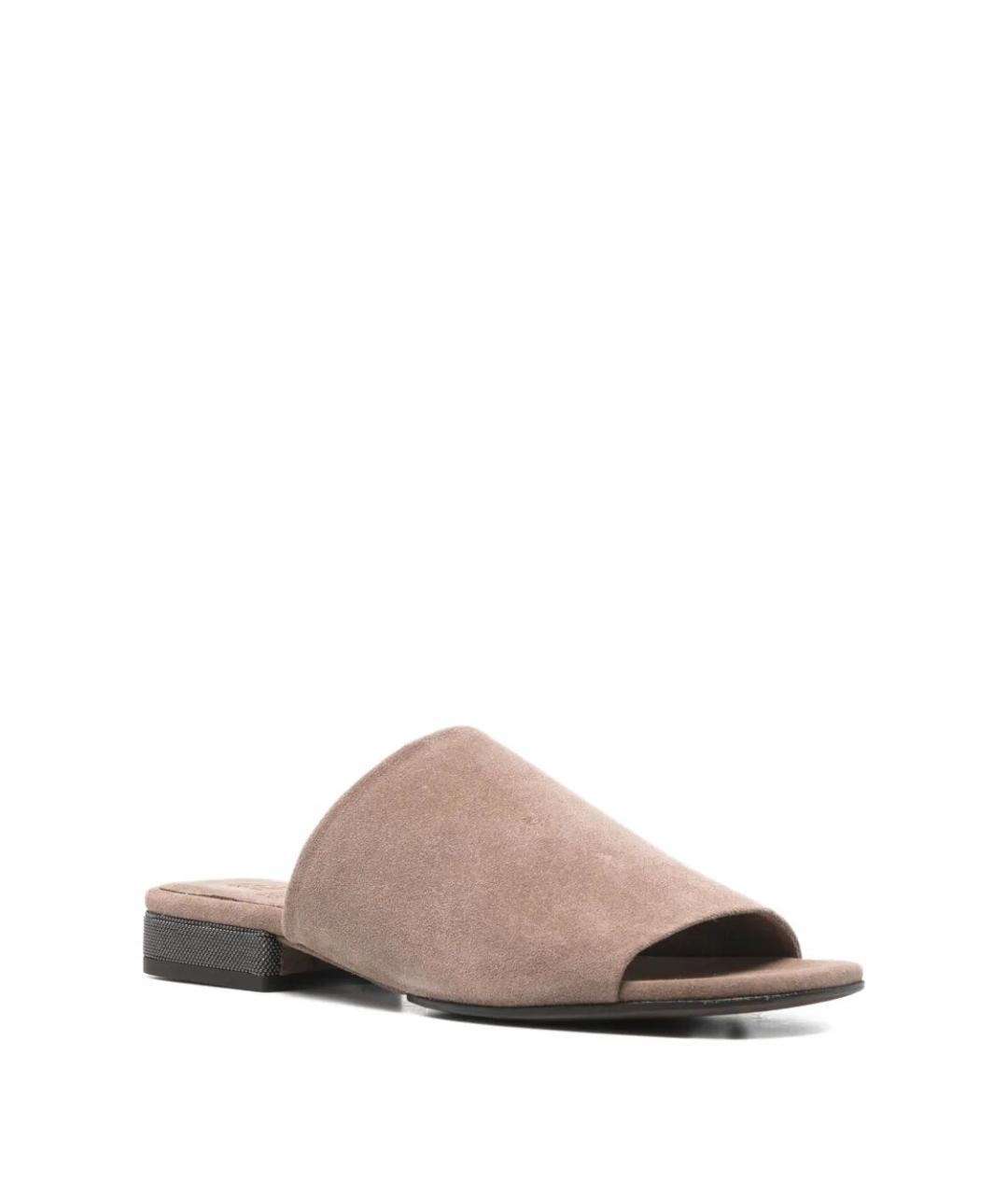 BRUNELLO CUCINELLI Бежевые замшевые сандалии, фото 2