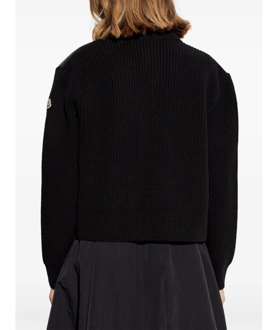 MONCLER Черный полиамидовый пуховик, фото 4