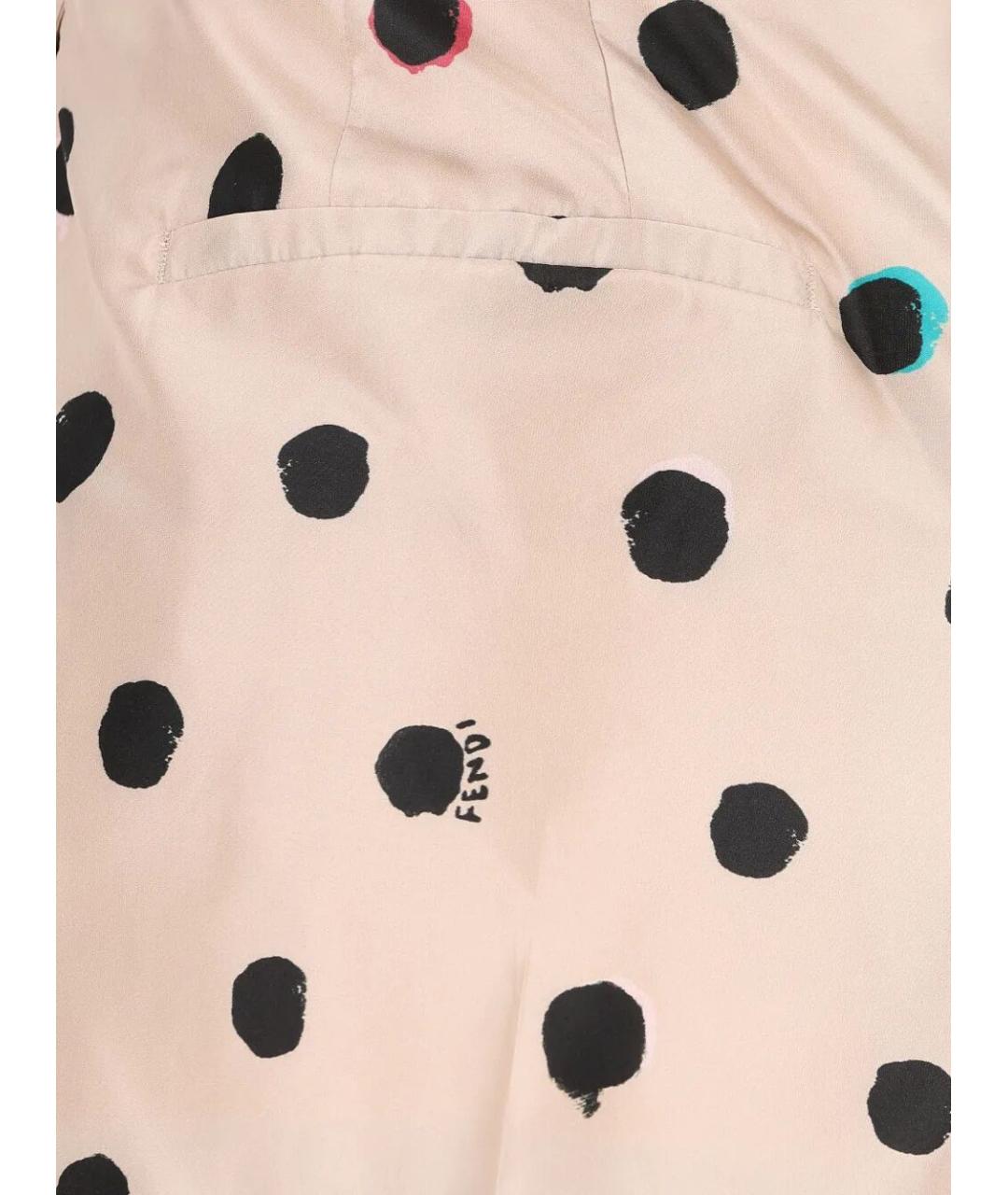 FENDI Бежевые шелковые шорты, фото 4