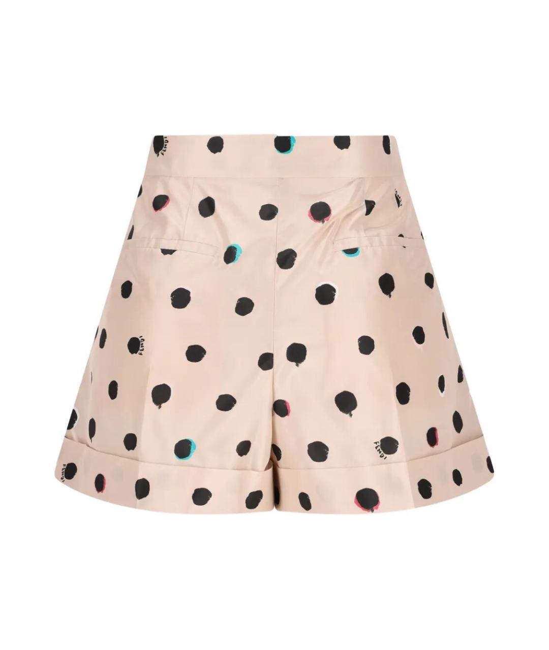 FENDI Бежевые шелковые шорты, фото 2