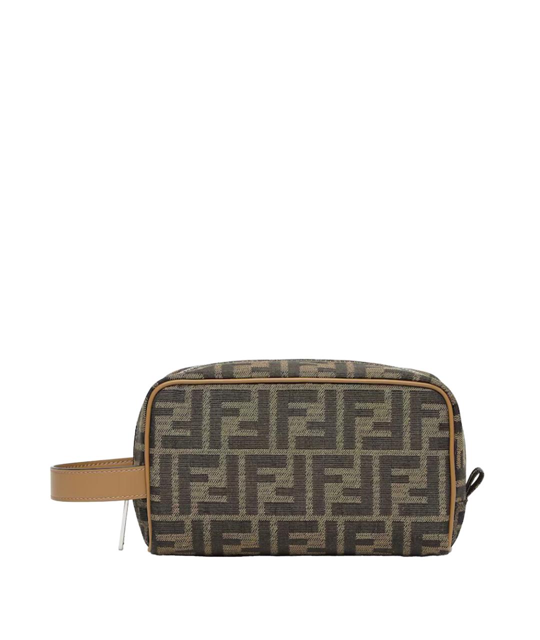 FENDI Коричневая тканевая барсетка, фото 1