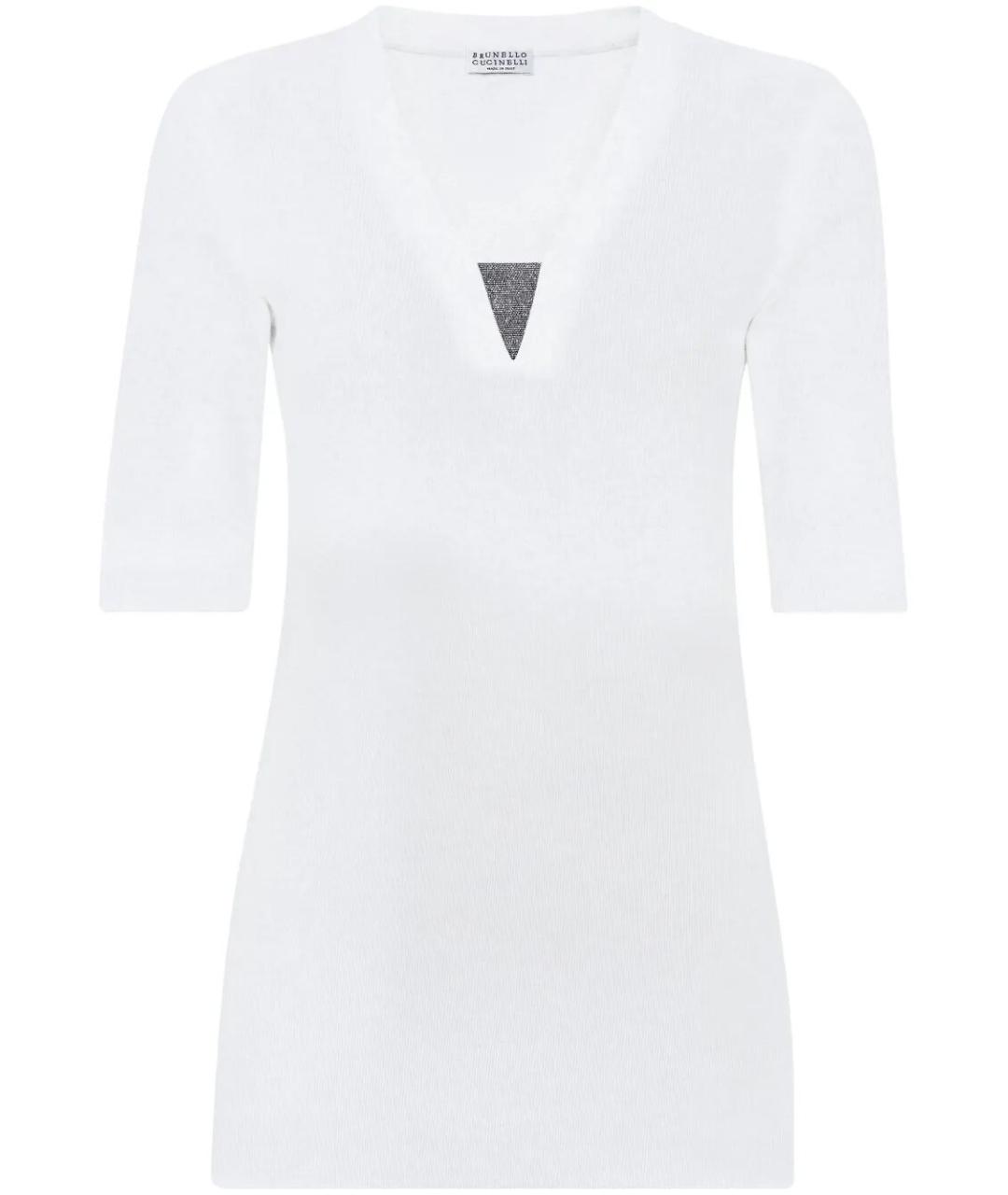 BRUNELLO CUCINELLI Белая хлопковая футболка, фото 1