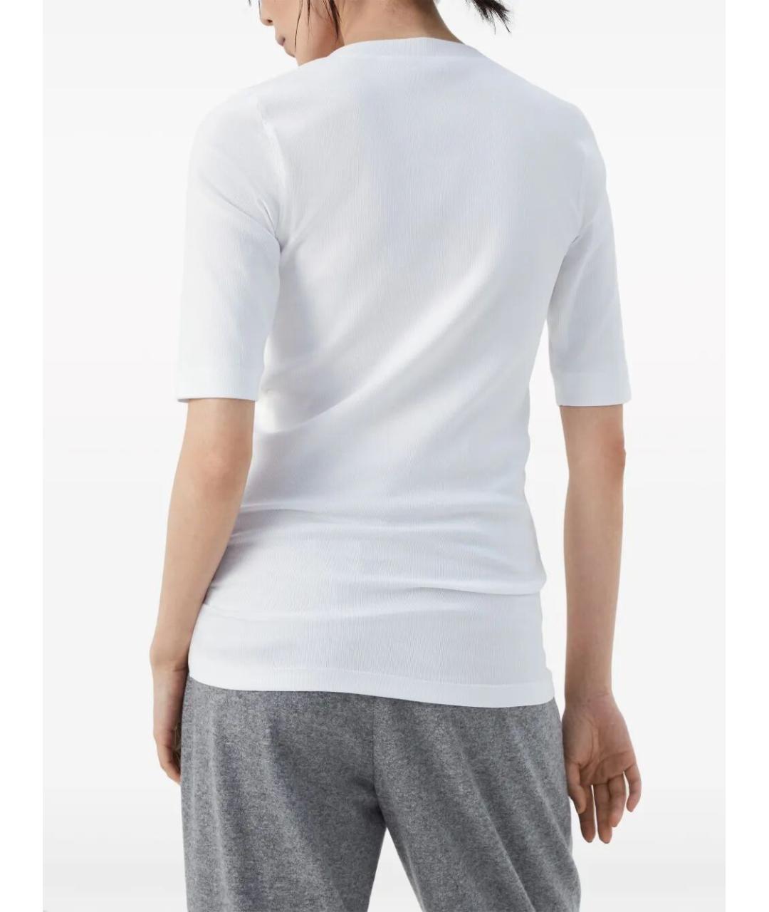 BRUNELLO CUCINELLI Белая хлопковая футболка, фото 4