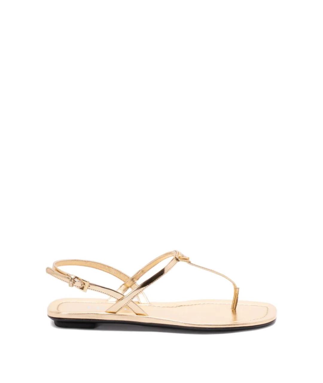 PRADA Бежевые кожаные босоножки, фото 1