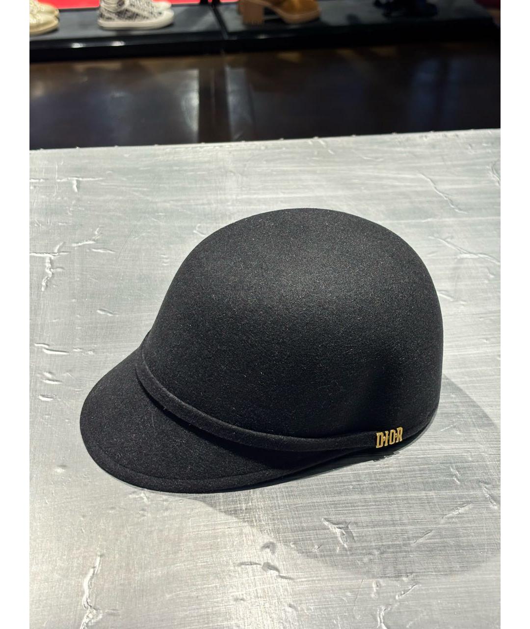 CHRISTIAN DIOR Черная шерстяная шляпа, фото 5