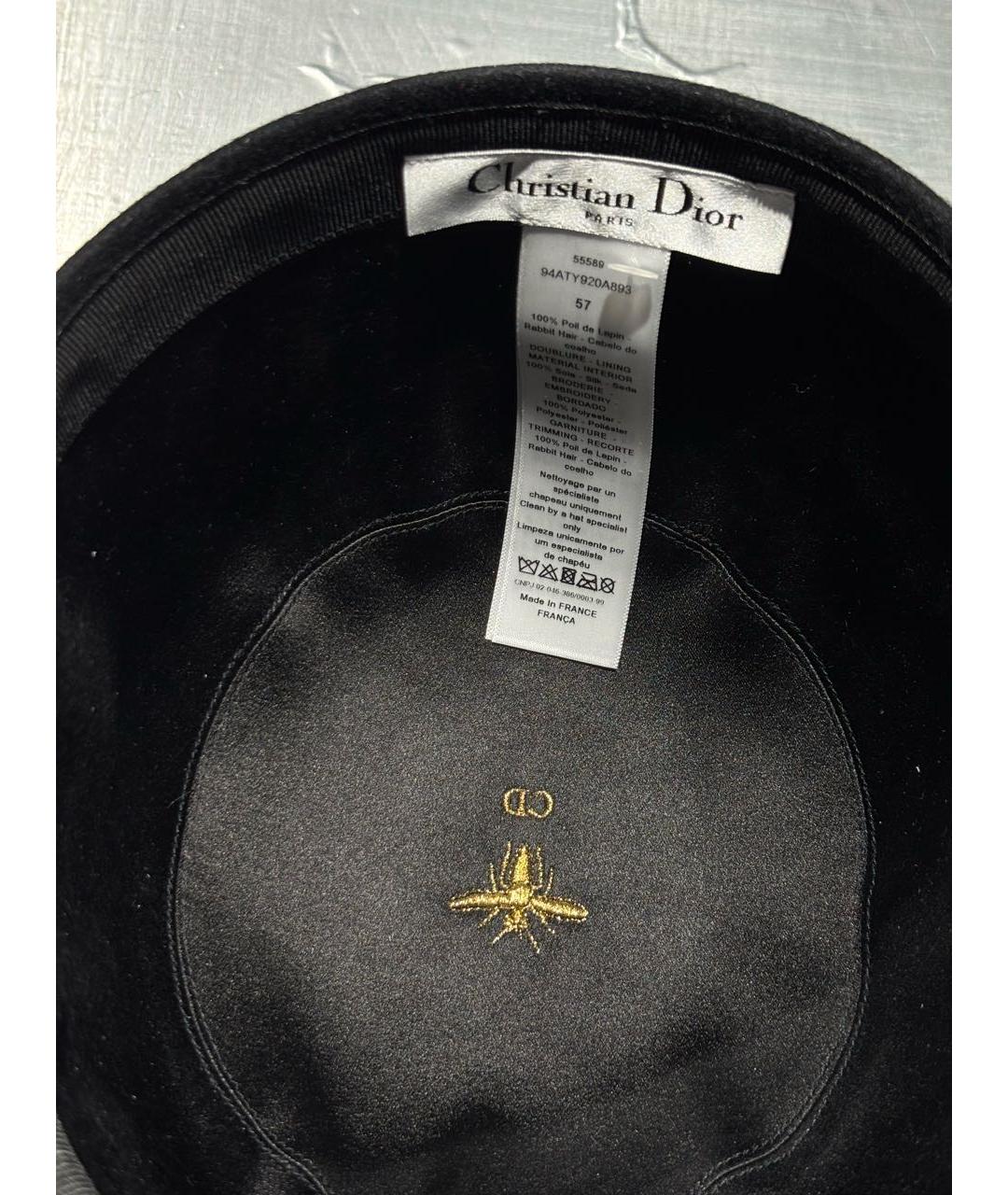 CHRISTIAN DIOR Черная шерстяная шляпа, фото 4