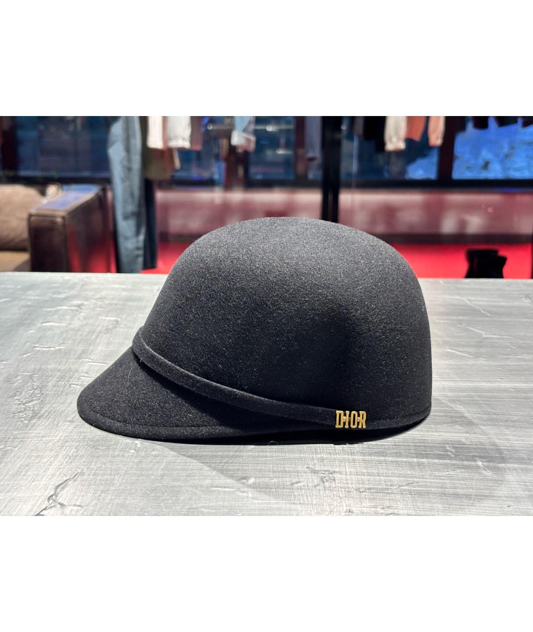 CHRISTIAN DIOR Черная шерстяная шляпа, фото 2