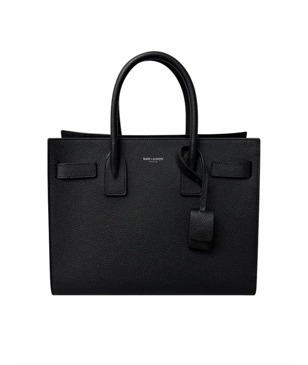 SAINT LAURENT Черная кожаная сумка через плечо, фото 1