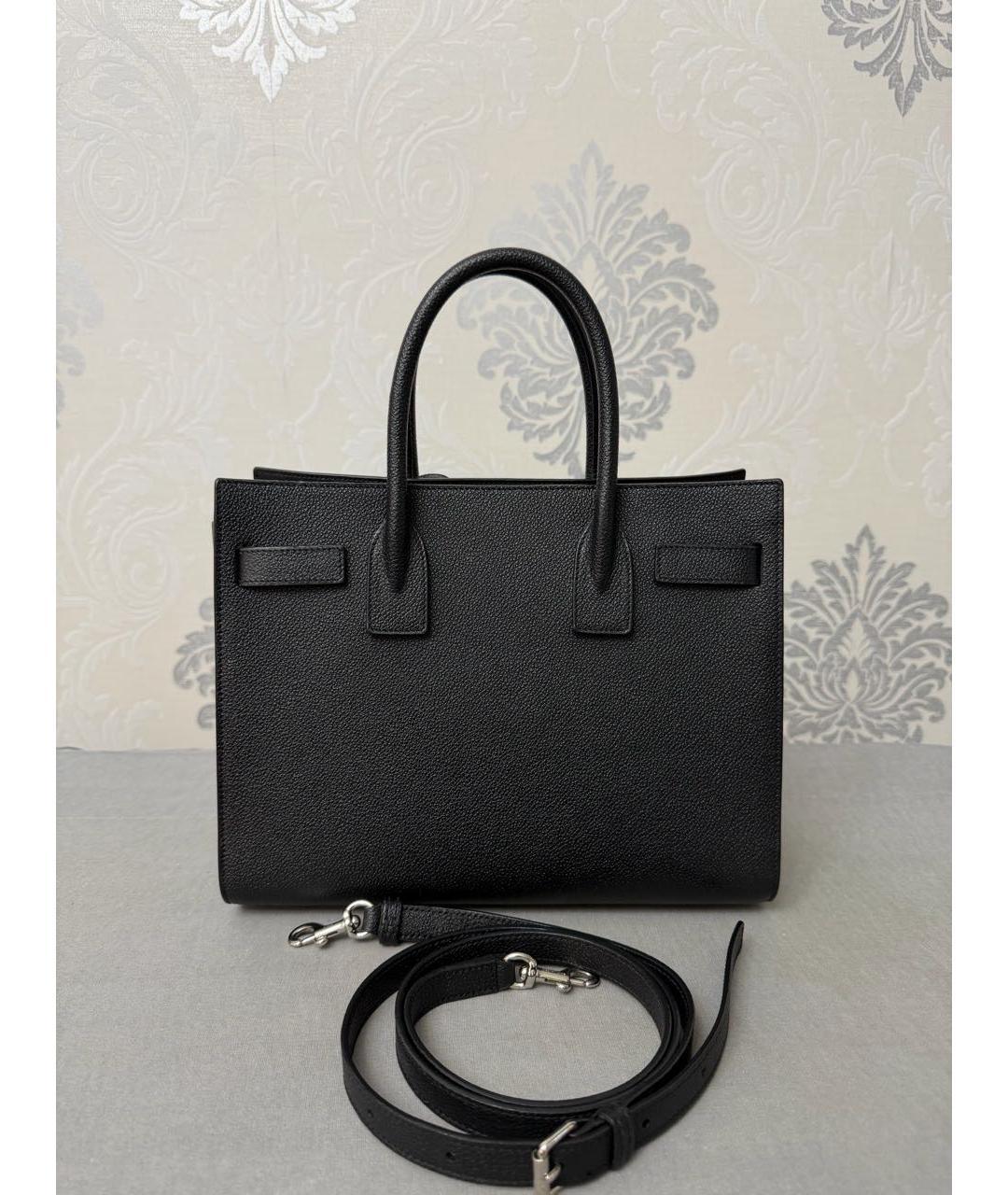 SAINT LAURENT Черная кожаная сумка через плечо, фото 3