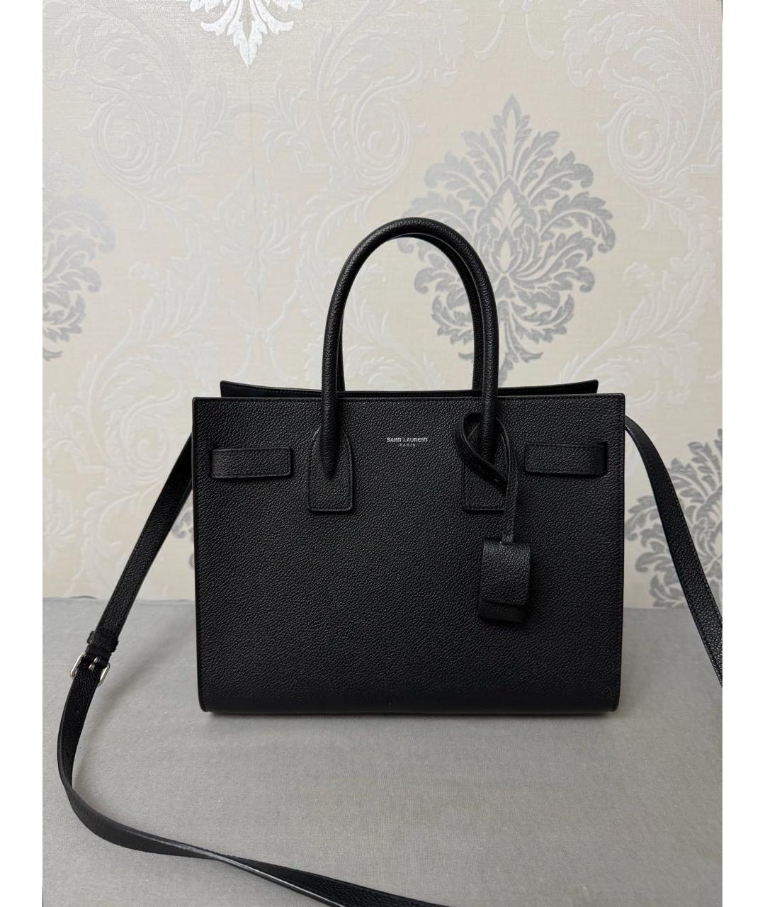 SAINT LAURENT Черная кожаная сумка через плечо, фото 9