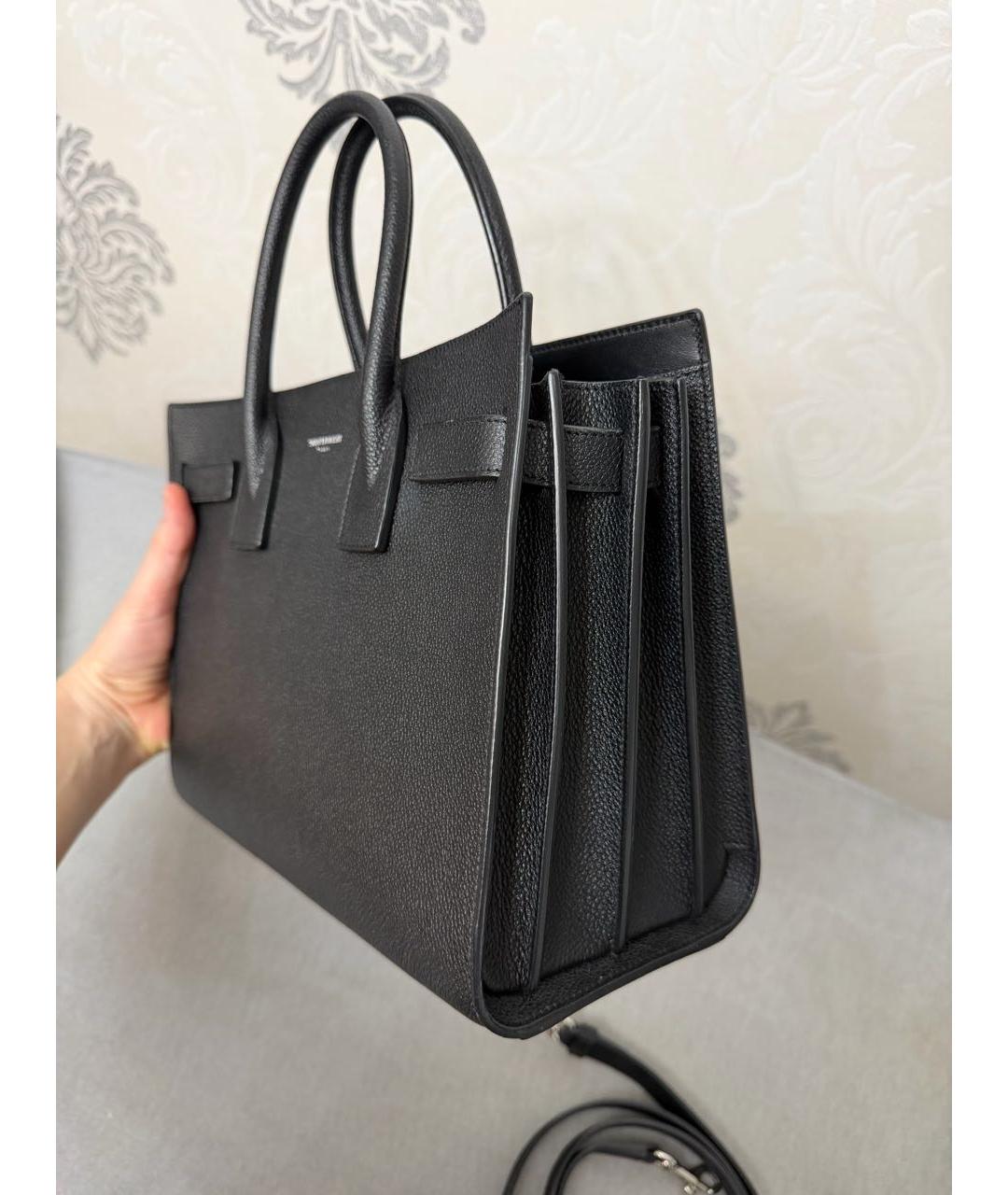 SAINT LAURENT Черная кожаная сумка через плечо, фото 8