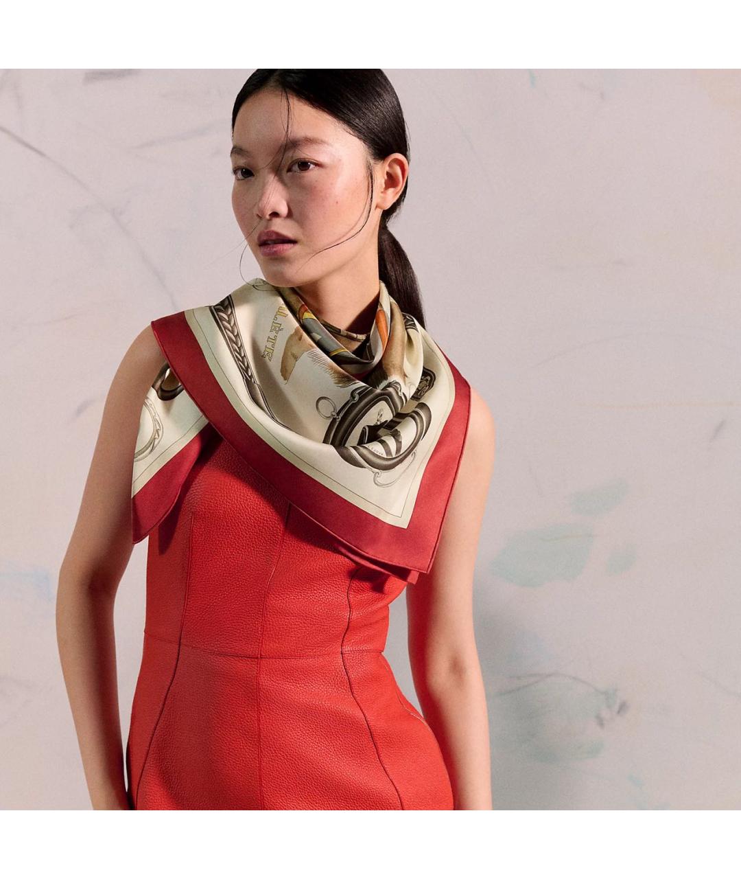 HERMES Мульти шелковый шарф, фото 4