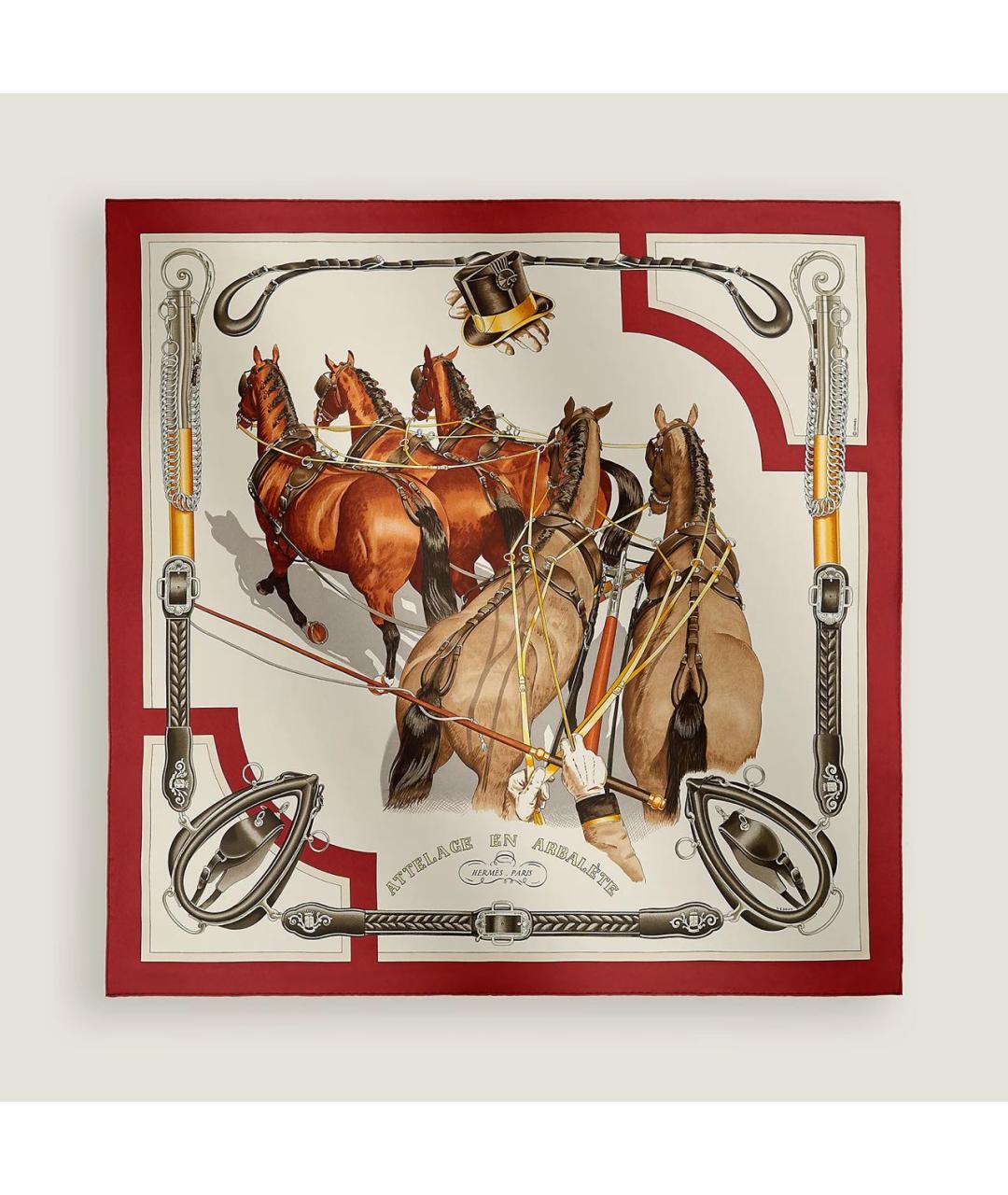 HERMES Мульти шелковый шарф, фото 6