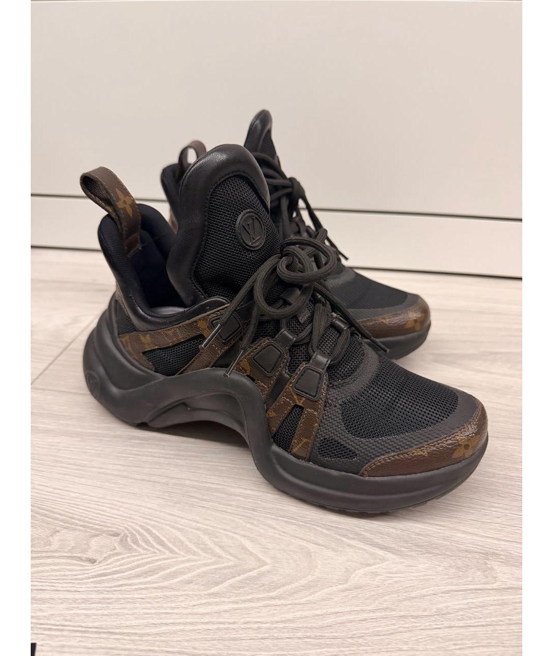 LOUIS VUITTON Черные текстильные кроссовки, фото 5