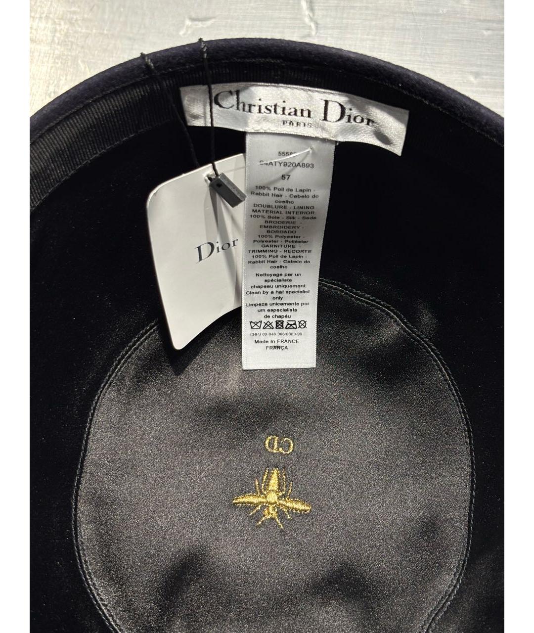 CHRISTIAN DIOR Темно-синяя шерстяная шляпа, фото 5