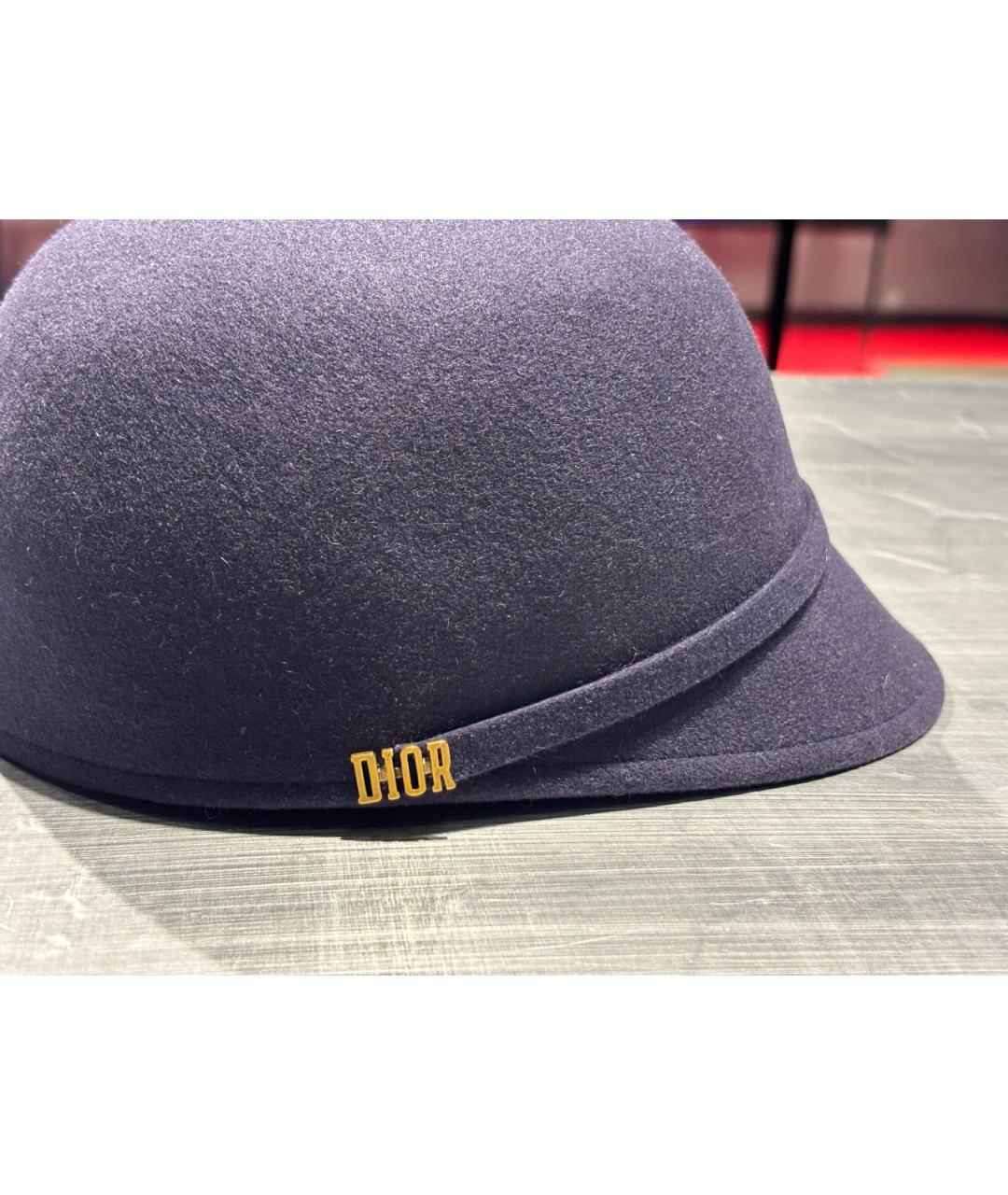 CHRISTIAN DIOR Темно-синяя шерстяная шляпа, фото 2