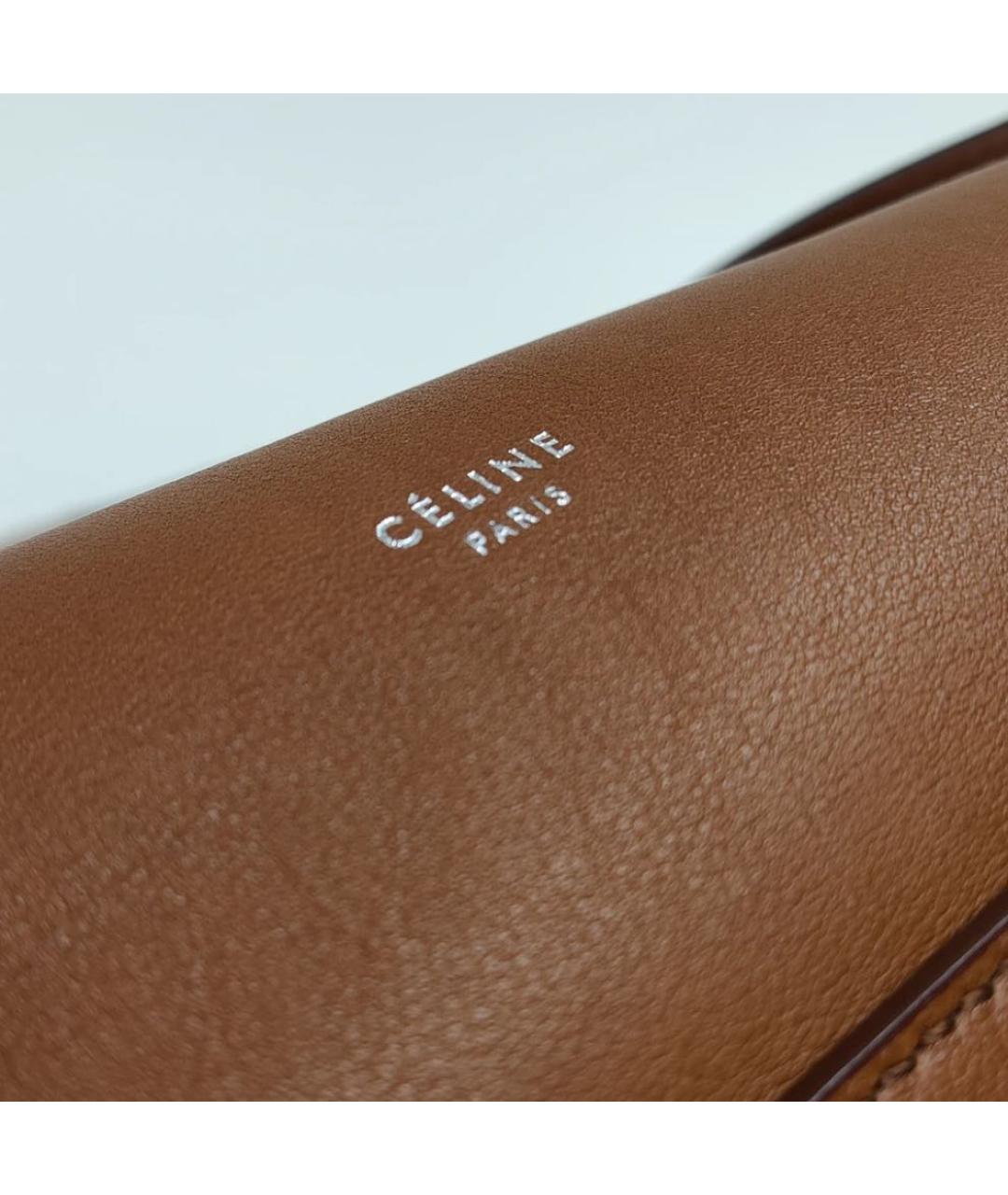 CELINE Коричневая кожаная сумка через плечо, фото 3