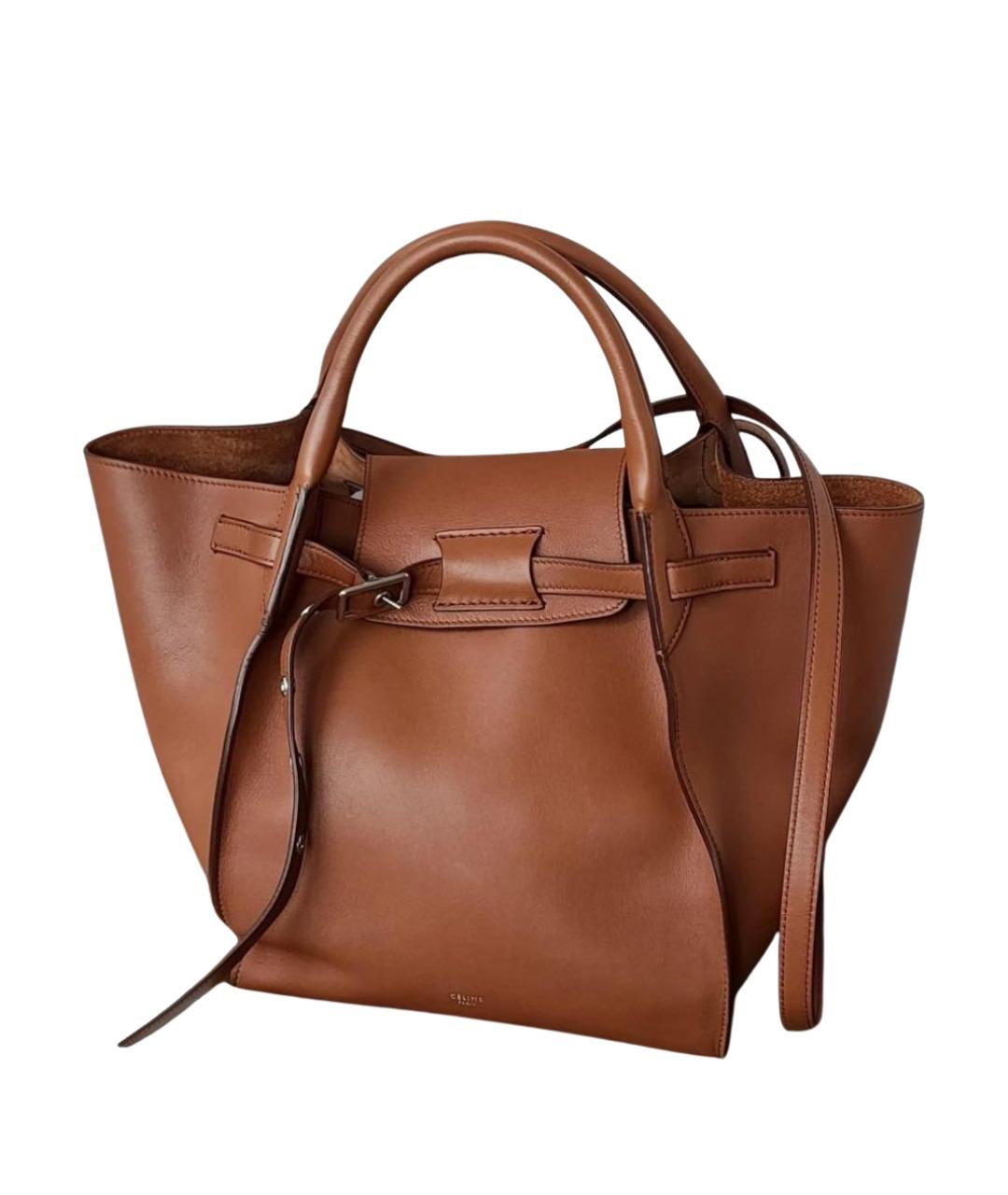 CELINE Коричневая кожаная сумка через плечо, фото 1
