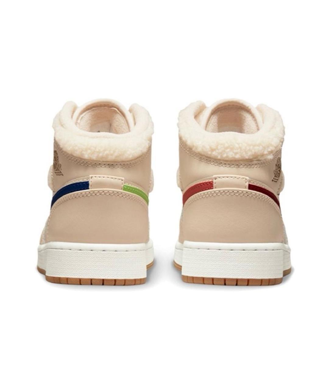 JORDAN Бежевые кожаные кроссовки, фото 4