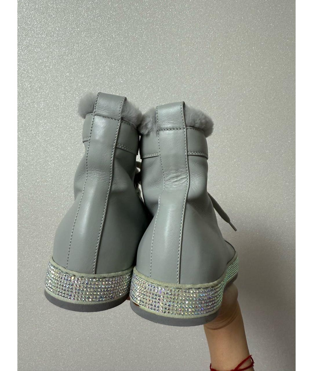 LE SILLA Серые кожаные ботинки, фото 4