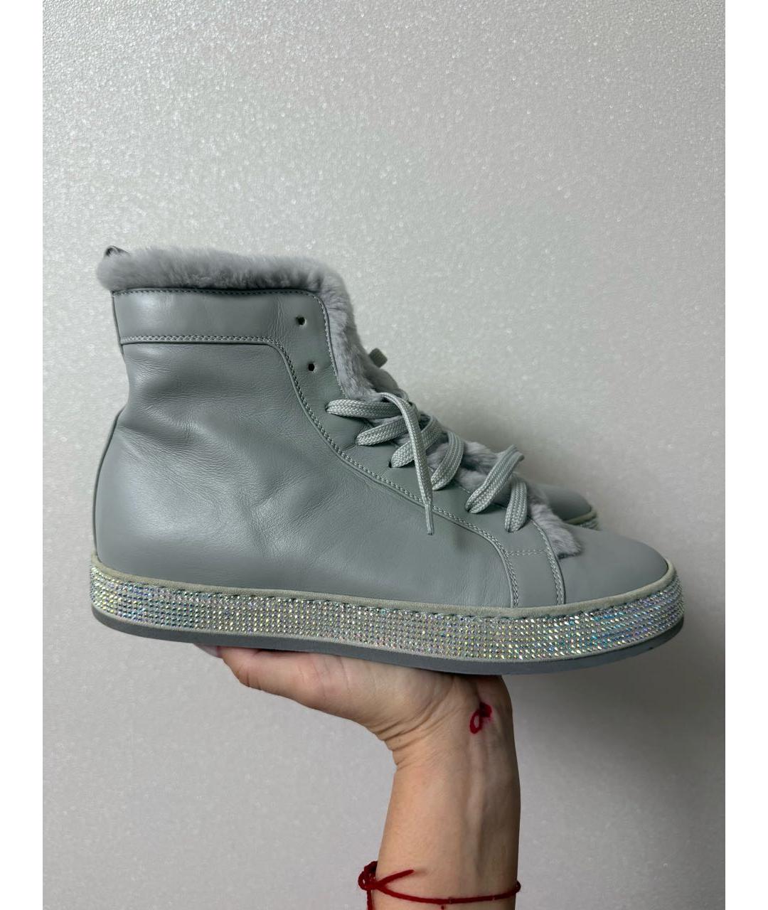 LE SILLA Серые кожаные ботинки, фото 8