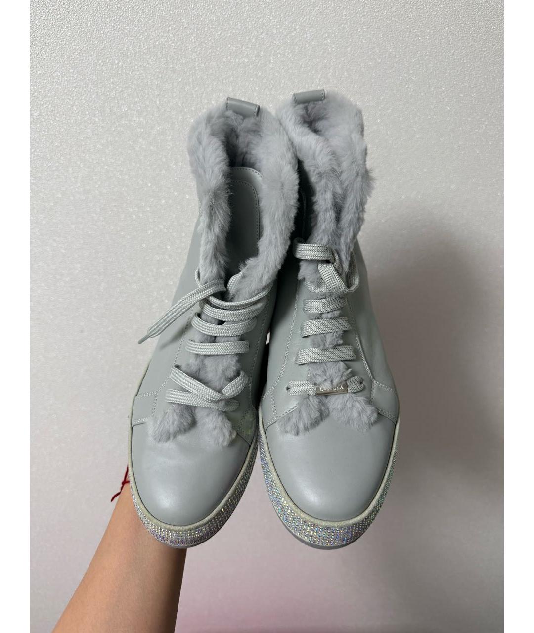 LE SILLA Серые кожаные ботинки, фото 3