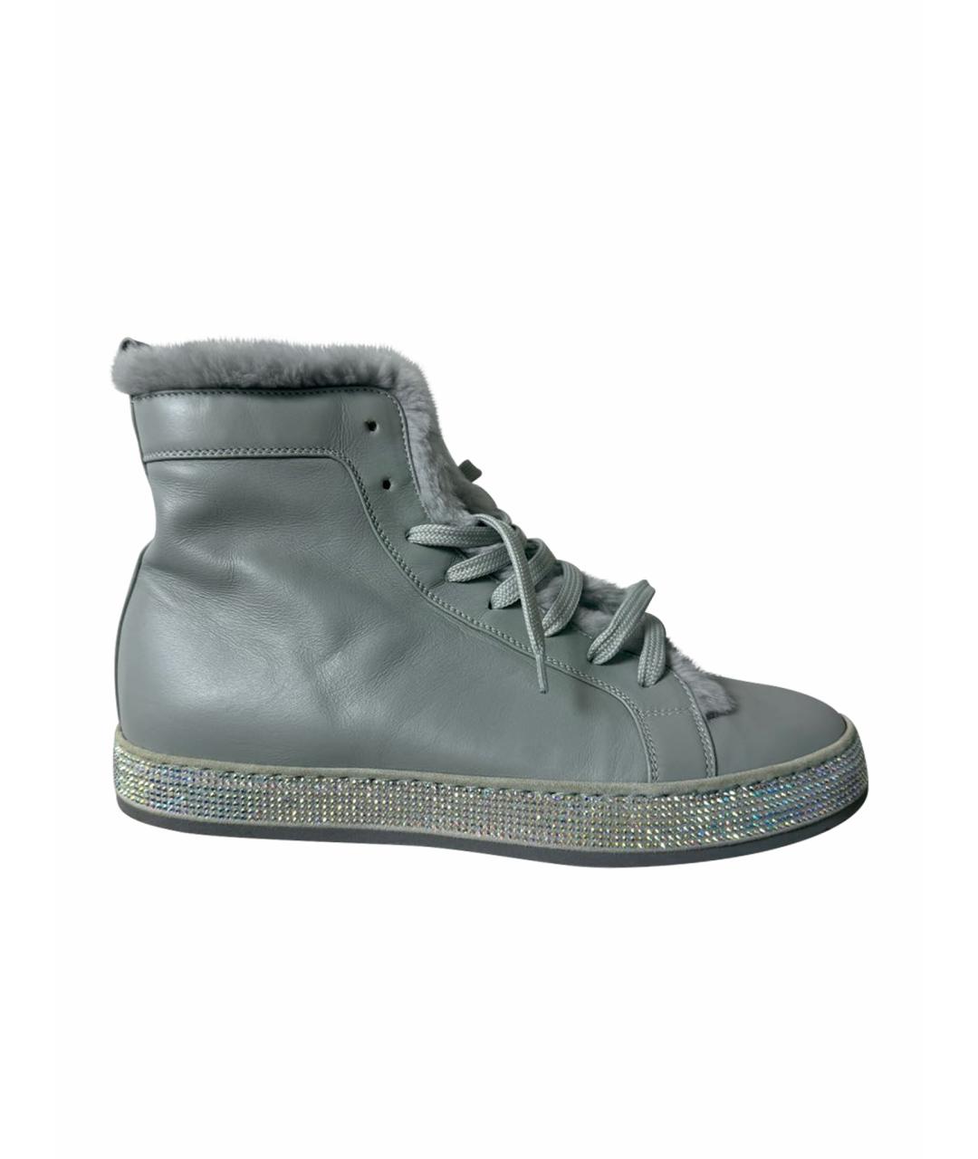 LE SILLA Серые кожаные ботинки, фото 1