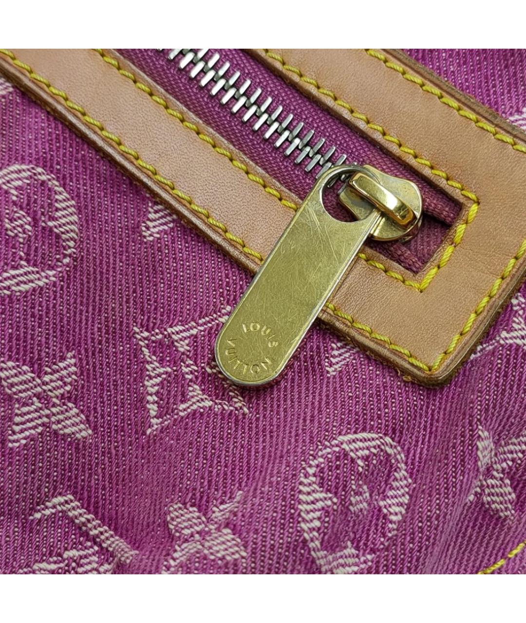 LOUIS VUITTON Розовая тканевая сумка через плечо, фото 4