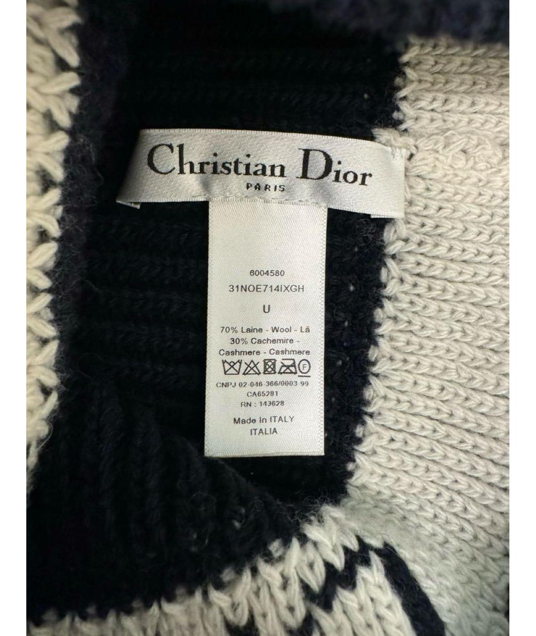 CHRISTIAN DIOR Темно-синяя шерстяная шапка, фото 3