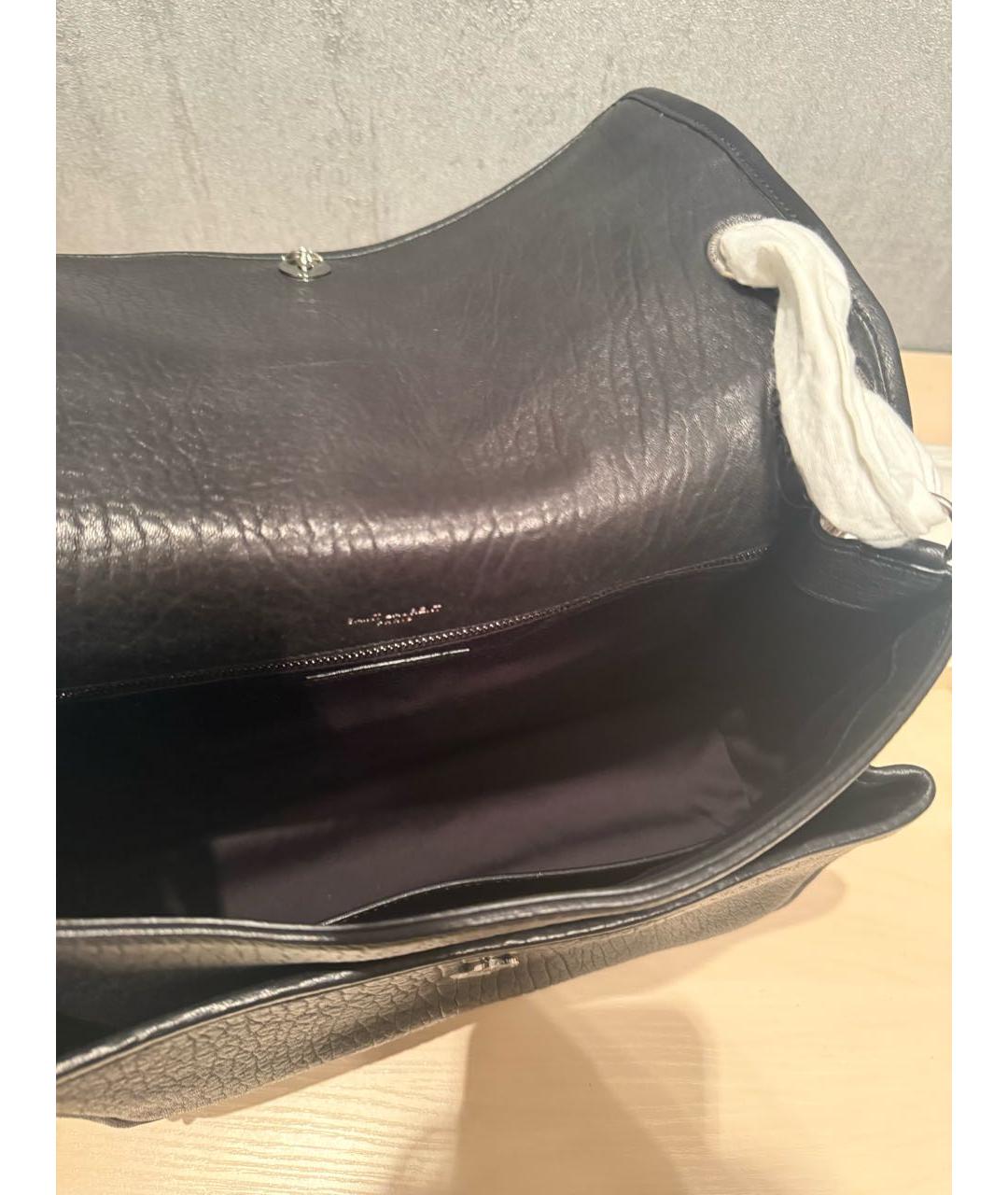 SAINT LAURENT Черная кожаная сумка через плечо, фото 4
