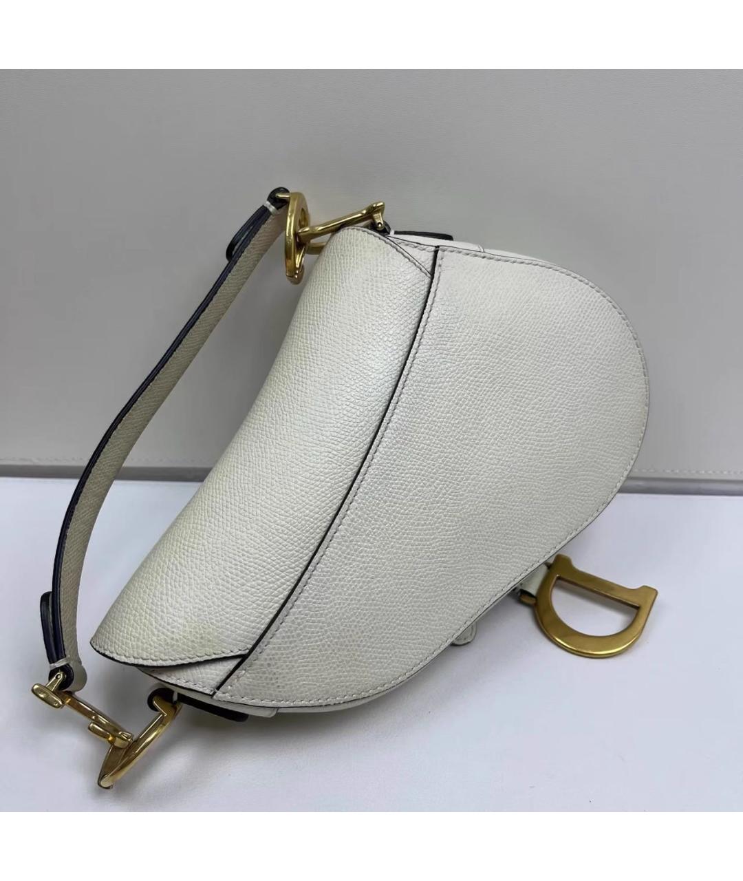 CHRISTIAN DIOR Бежевая кожаная сумка с короткими ручками, фото 6