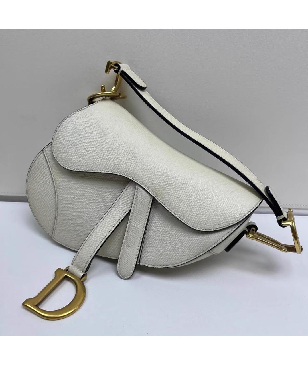 CHRISTIAN DIOR Бежевая кожаная сумка с короткими ручками, фото 3