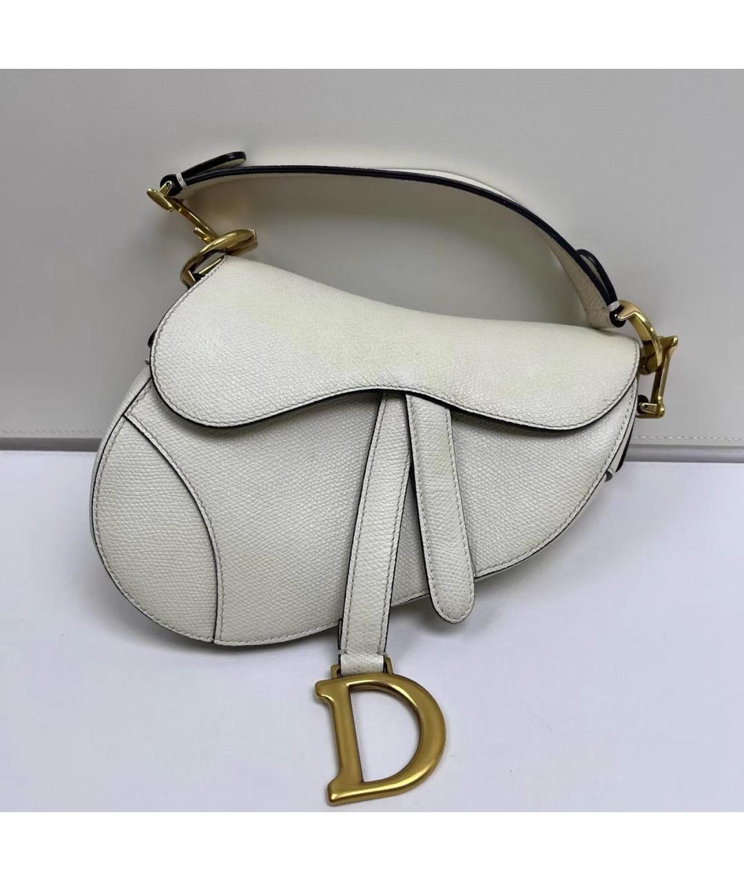 CHRISTIAN DIOR Бежевая кожаная сумка с короткими ручками, фото 4