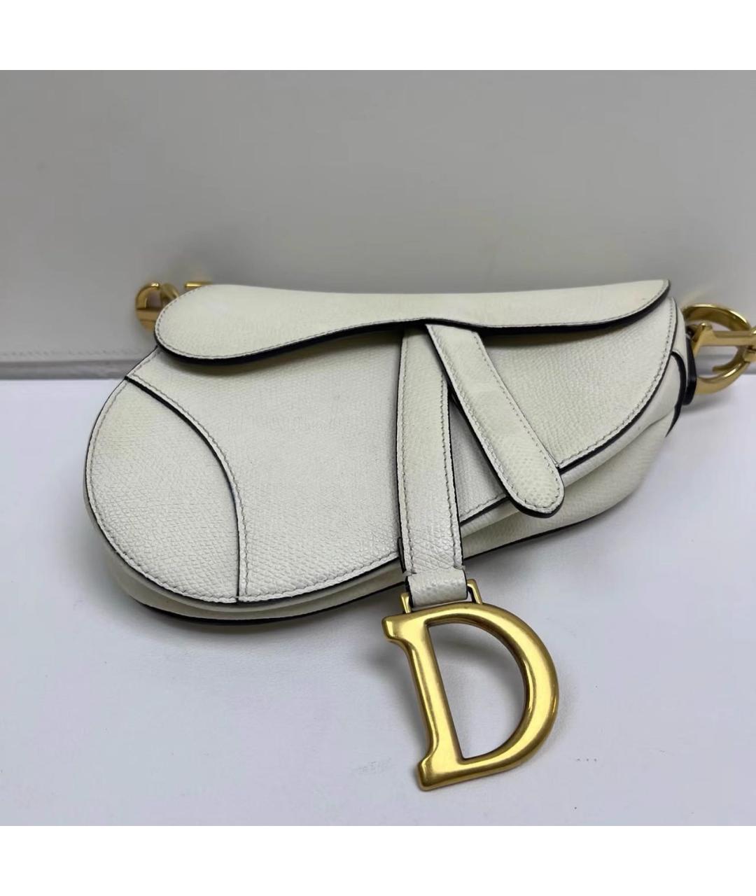 CHRISTIAN DIOR Бежевая кожаная сумка с короткими ручками, фото 7