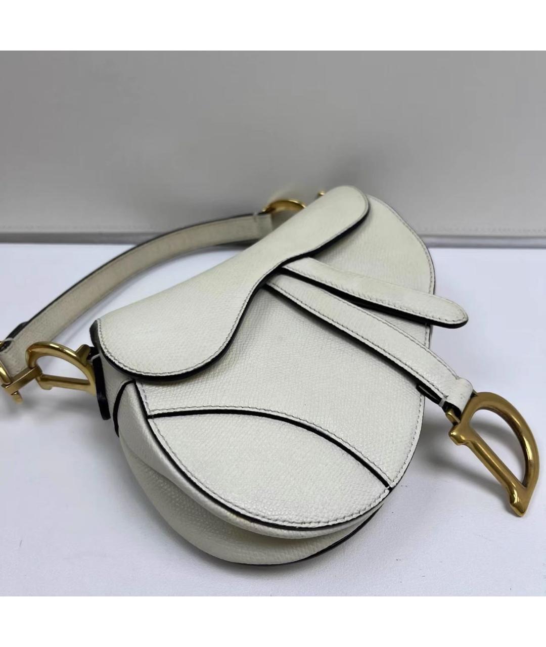CHRISTIAN DIOR Бежевая кожаная сумка с короткими ручками, фото 8