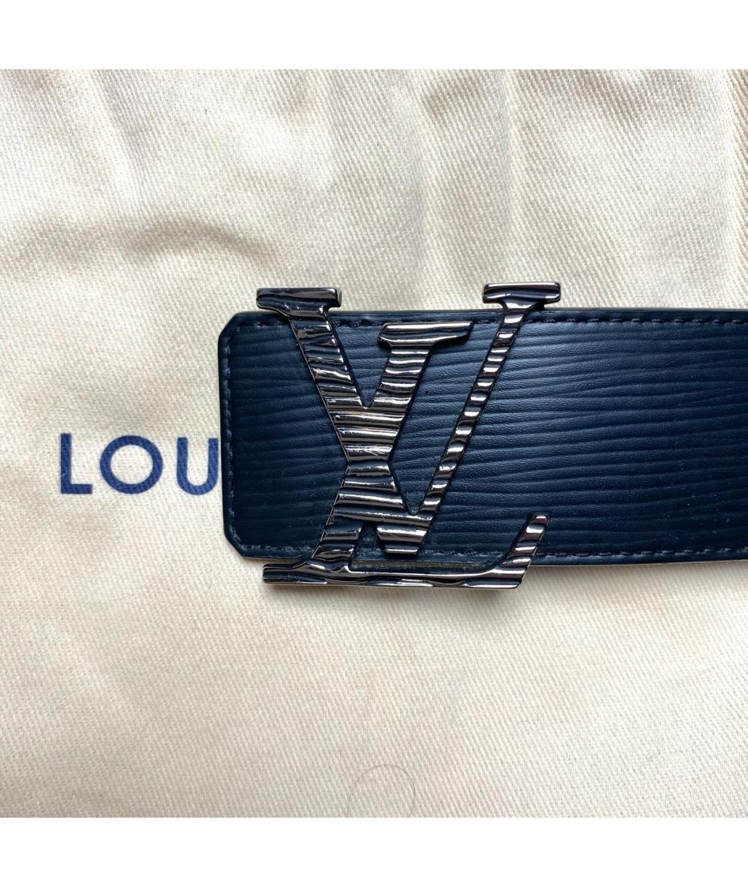 LOUIS VUITTON Черный кожаный ремень, фото 3