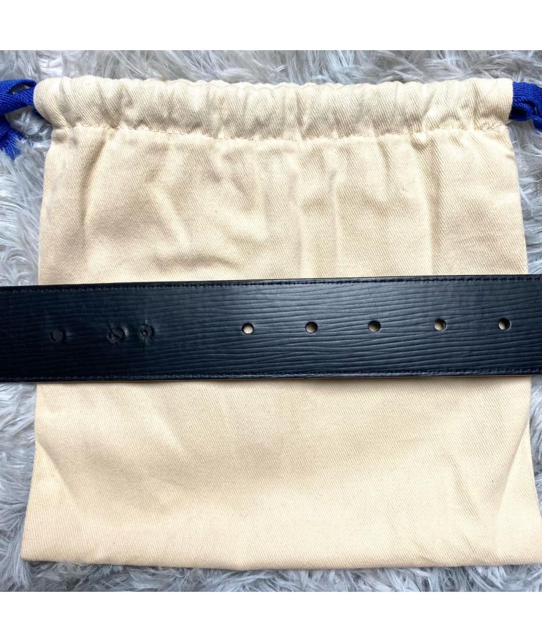 LOUIS VUITTON Черный кожаный ремень, фото 5