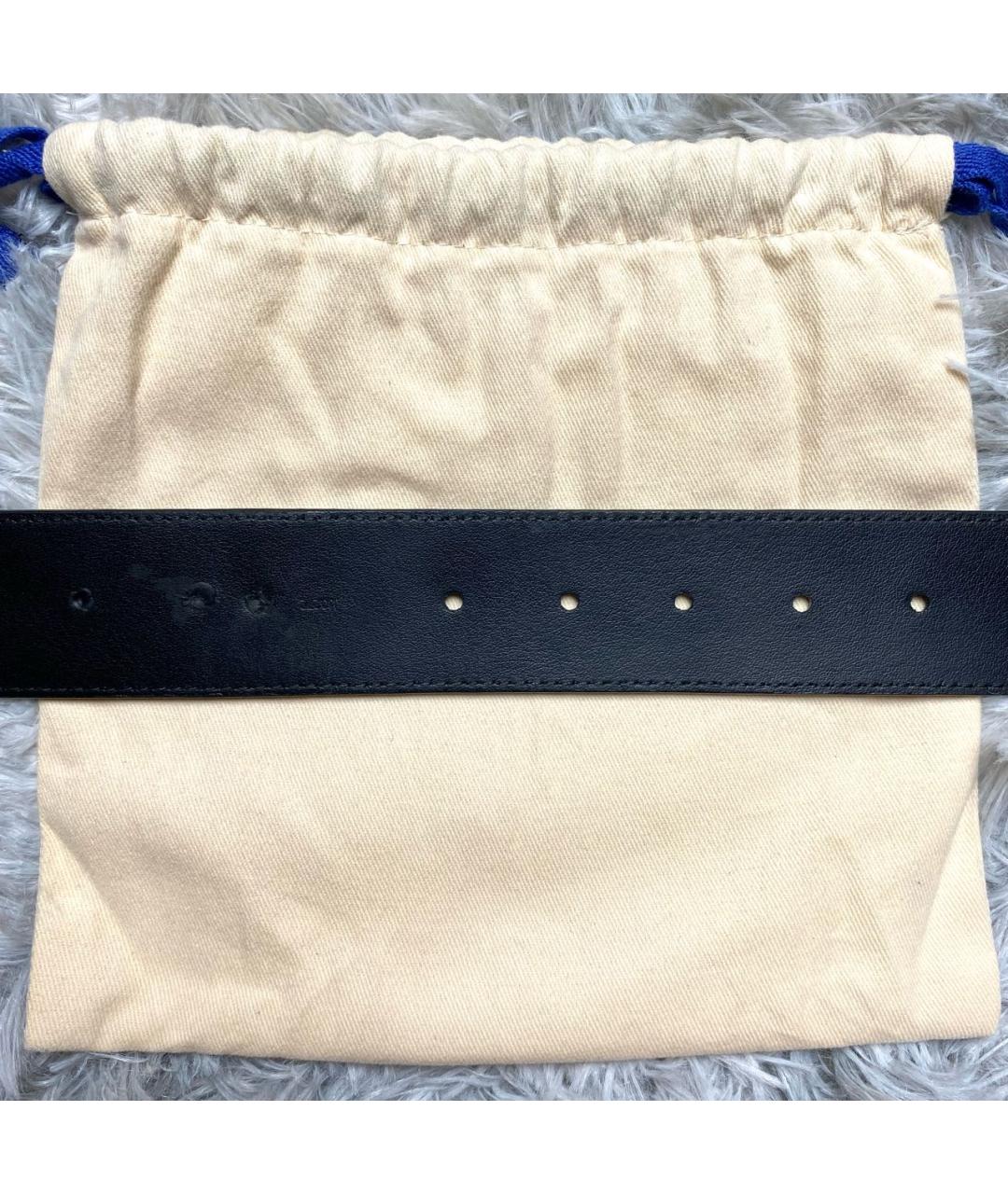 LOUIS VUITTON Черный кожаный ремень, фото 6