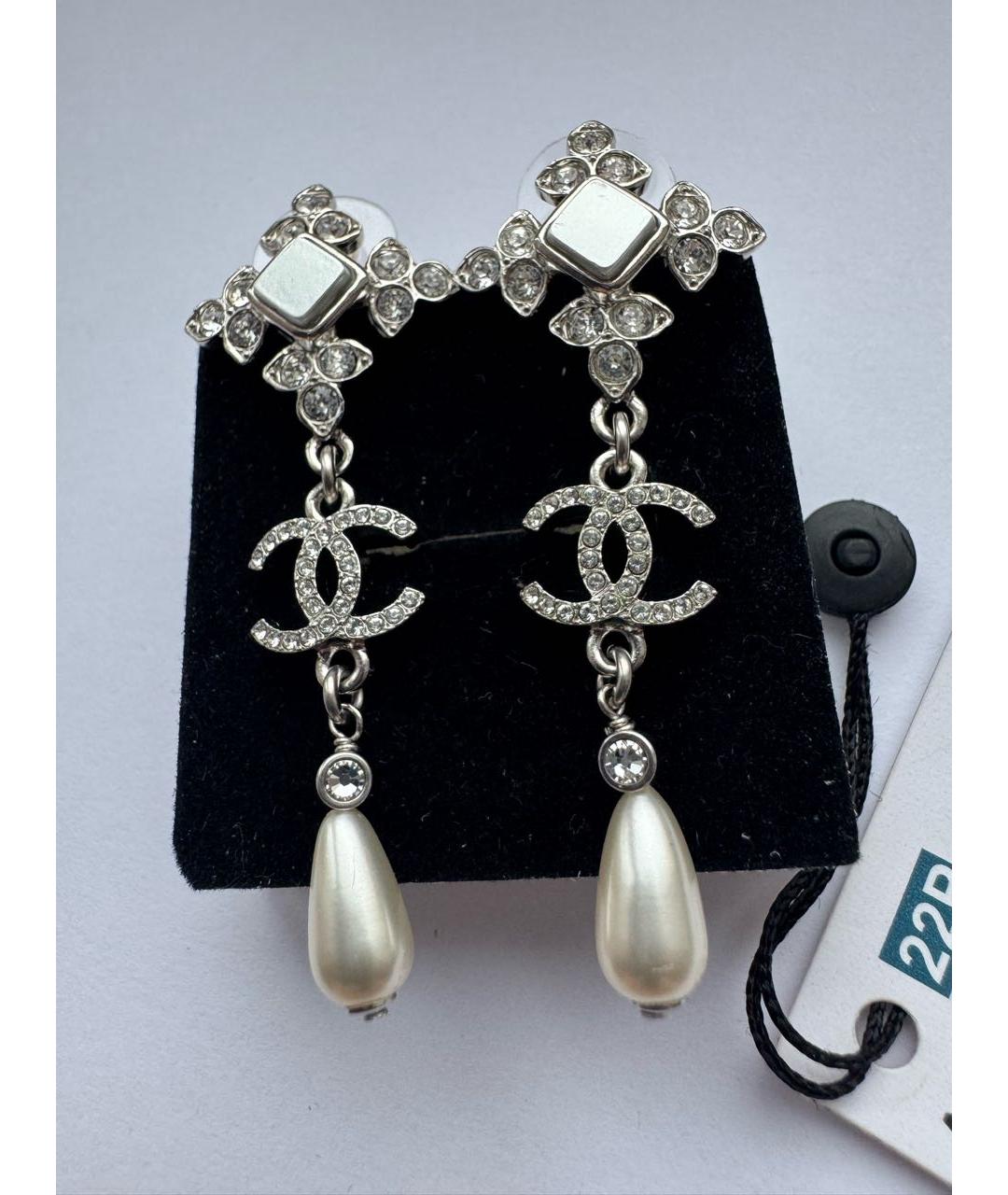 CHANEL Серебряные металлические серьги, фото 3