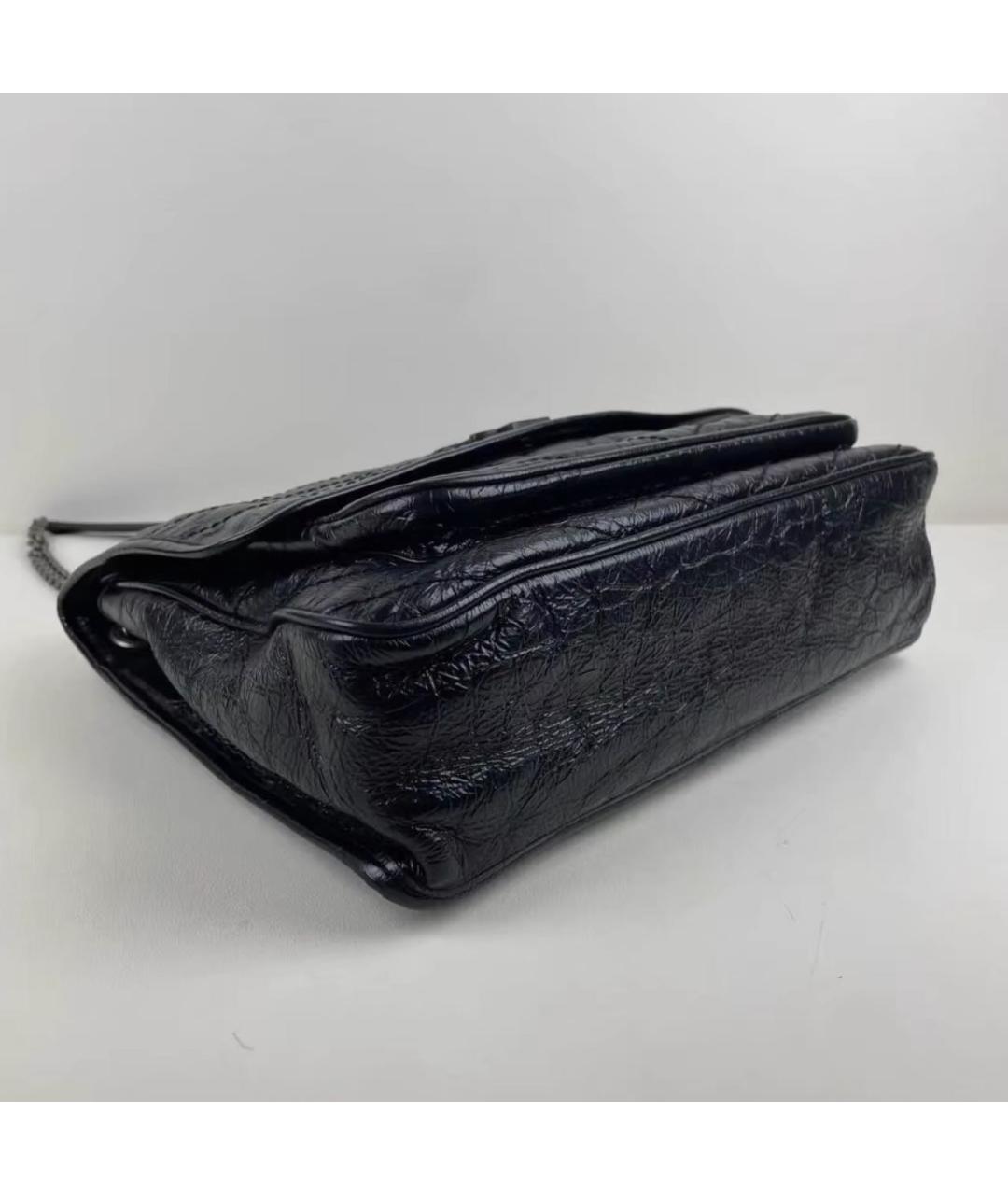 SAINT LAURENT Черная кожаная сумка через плечо, фото 6