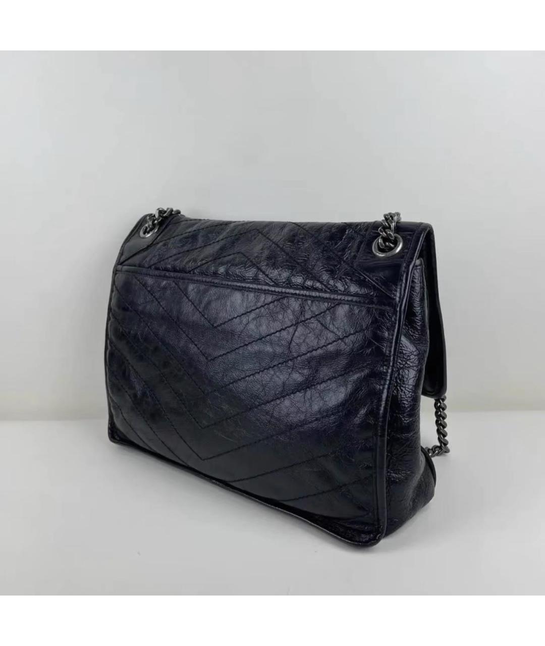 SAINT LAURENT Черная кожаная сумка через плечо, фото 3