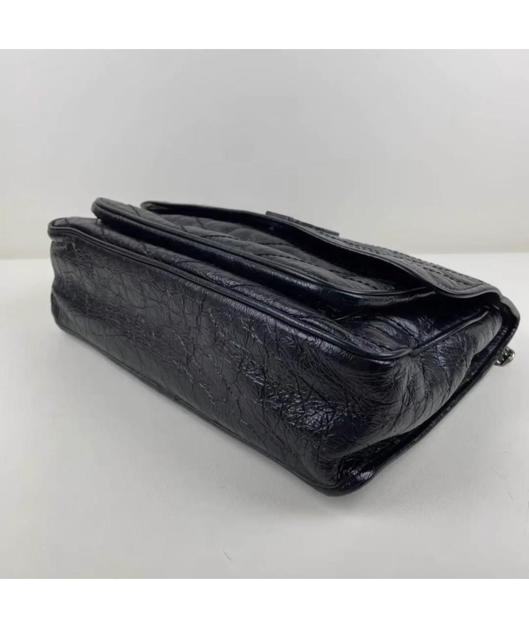 SAINT LAURENT Черная кожаная сумка через плечо, фото 5